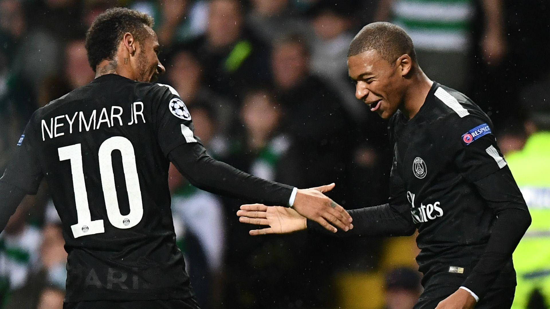 Neymar, Mbappe, black jerseys, Full HD Desktop Wallpaper