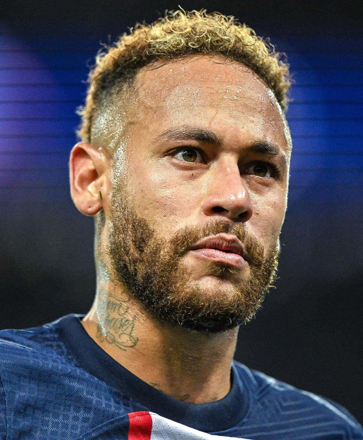 Neymar, curly blonde hair, beard, HD Phone Wallpaper