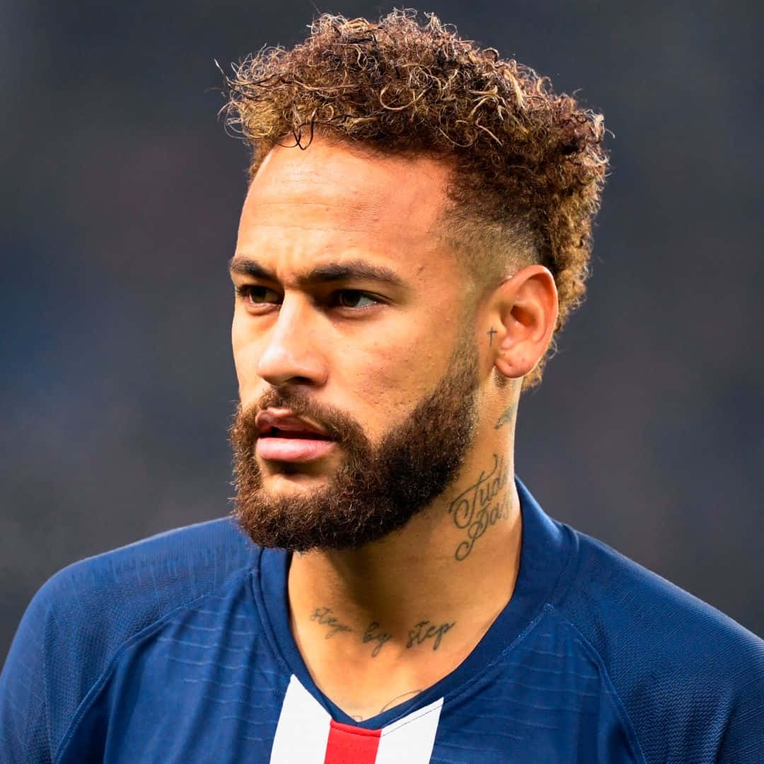 Neymar, curly hair, beard, SD Desktop Wallpaper