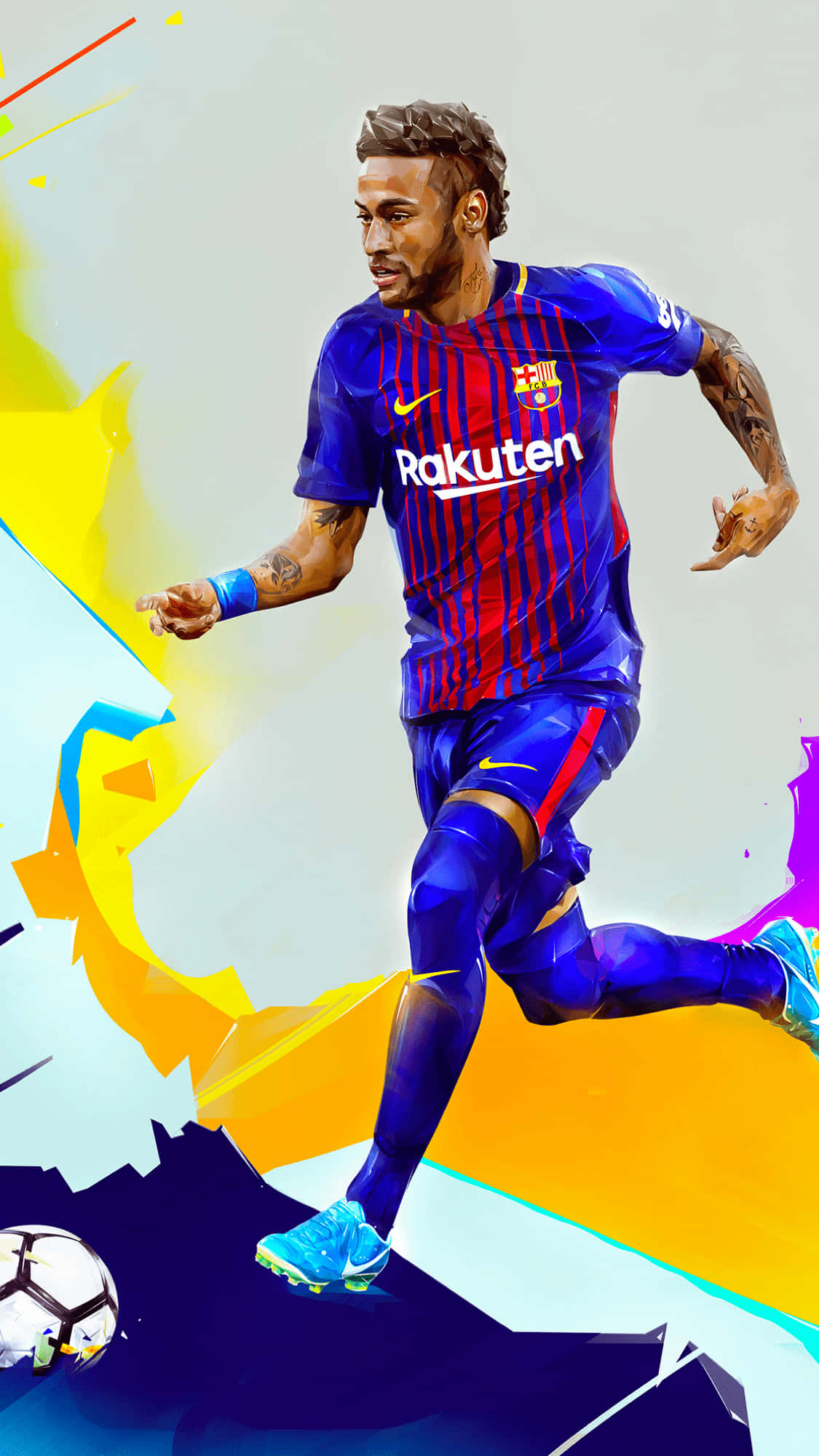 Neymar, iPhone, blue and red striped jersey, Full HD Phone Wallpaper