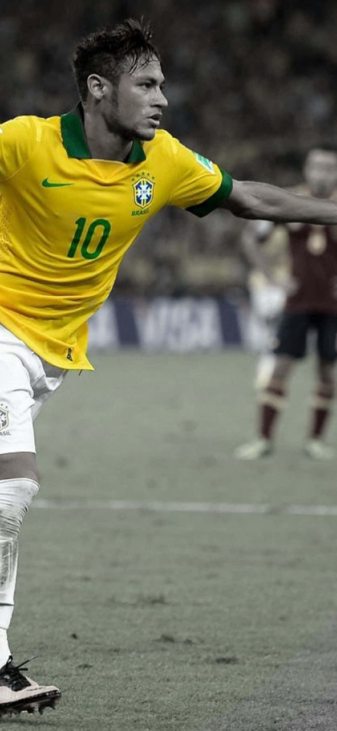 Neymar, iPhone, yellow jersey, Full HD Phone Wallpaper