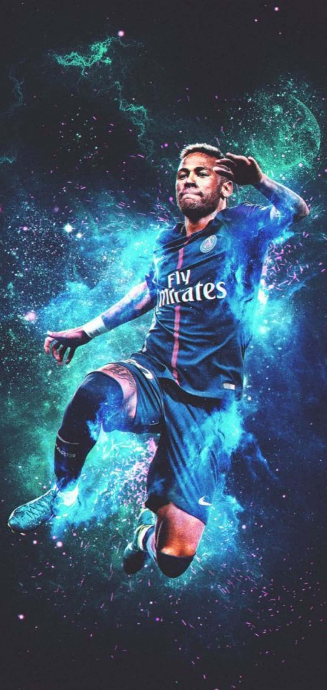 Neymar, iPhone, blue jersey, Full HD Phone Wallpaper
