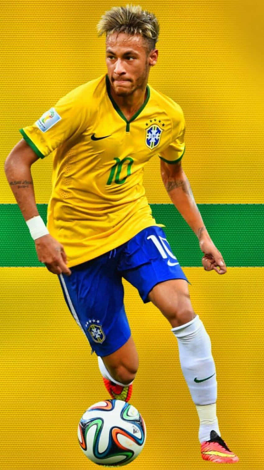 Neymar, soccer star, colorful ball, HD Phone Wallpaper