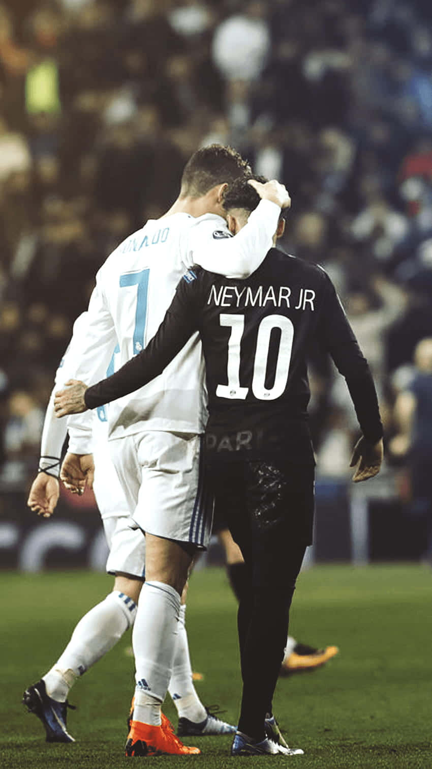 Neymar, iPhone, stadium field, HD Phone Wallpaper