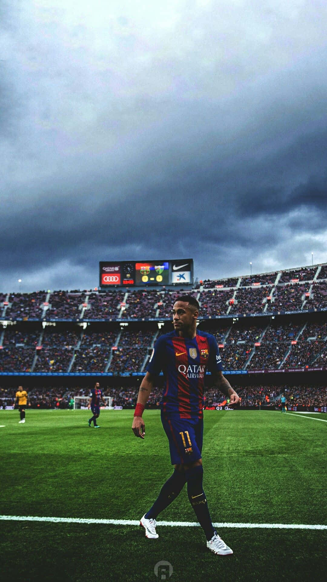 Neymar, iPhone, blue and red striped jersey, Full HD Phone Wallpaper