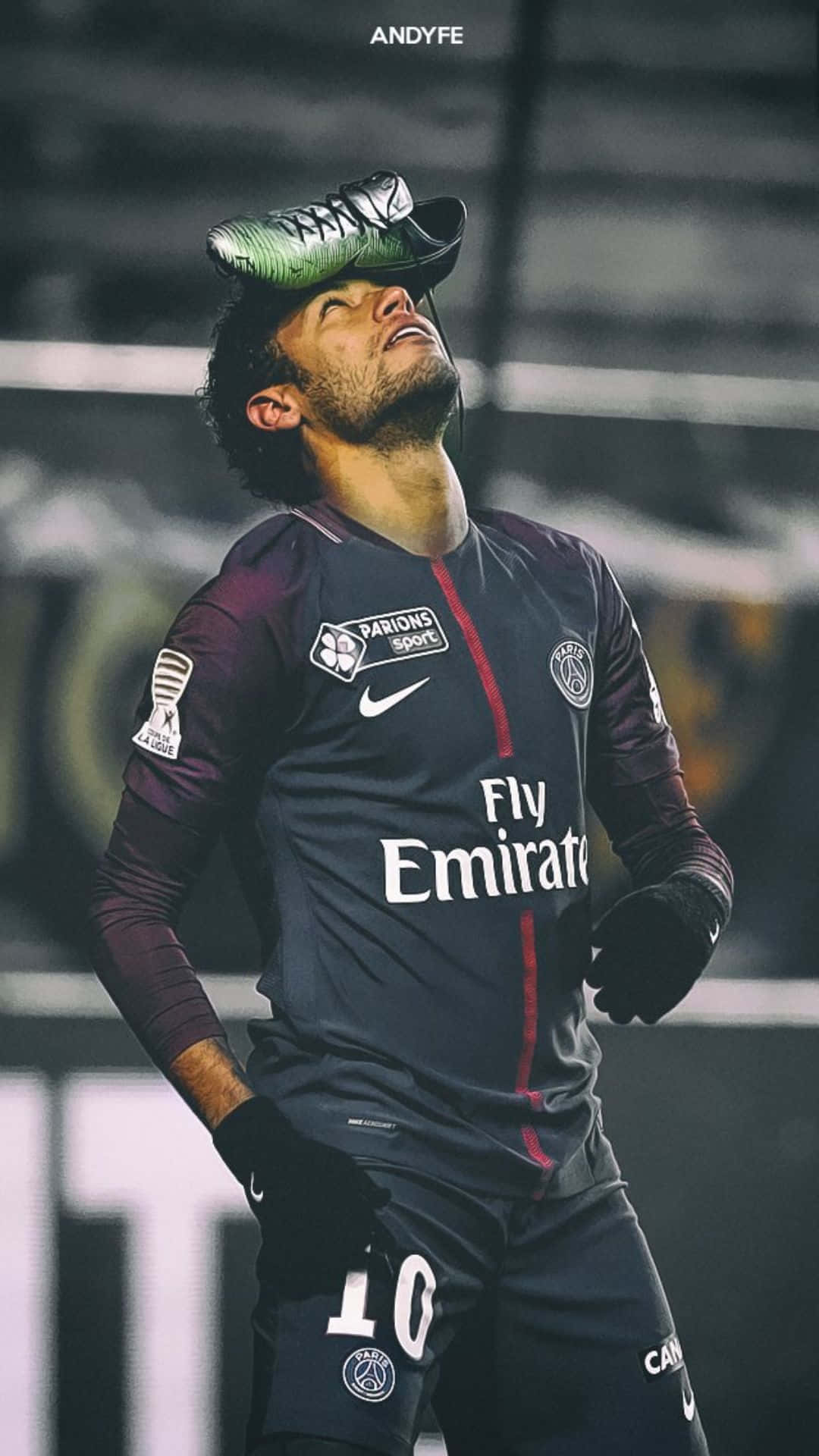 Neymar, iPhone, stadium at night, Full HD Phone Wallpaper