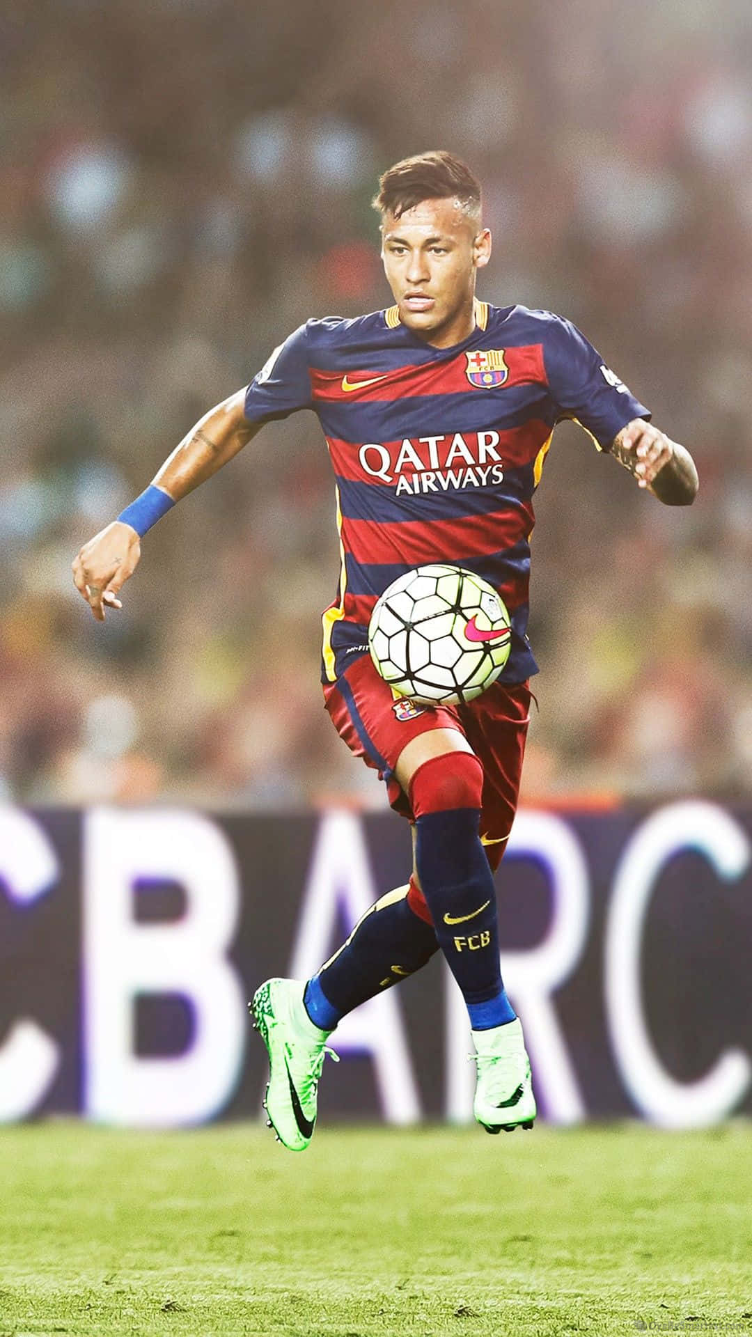 Neymar, iPhone, blue and red striped jersey, Full HD Phone Wallpaper