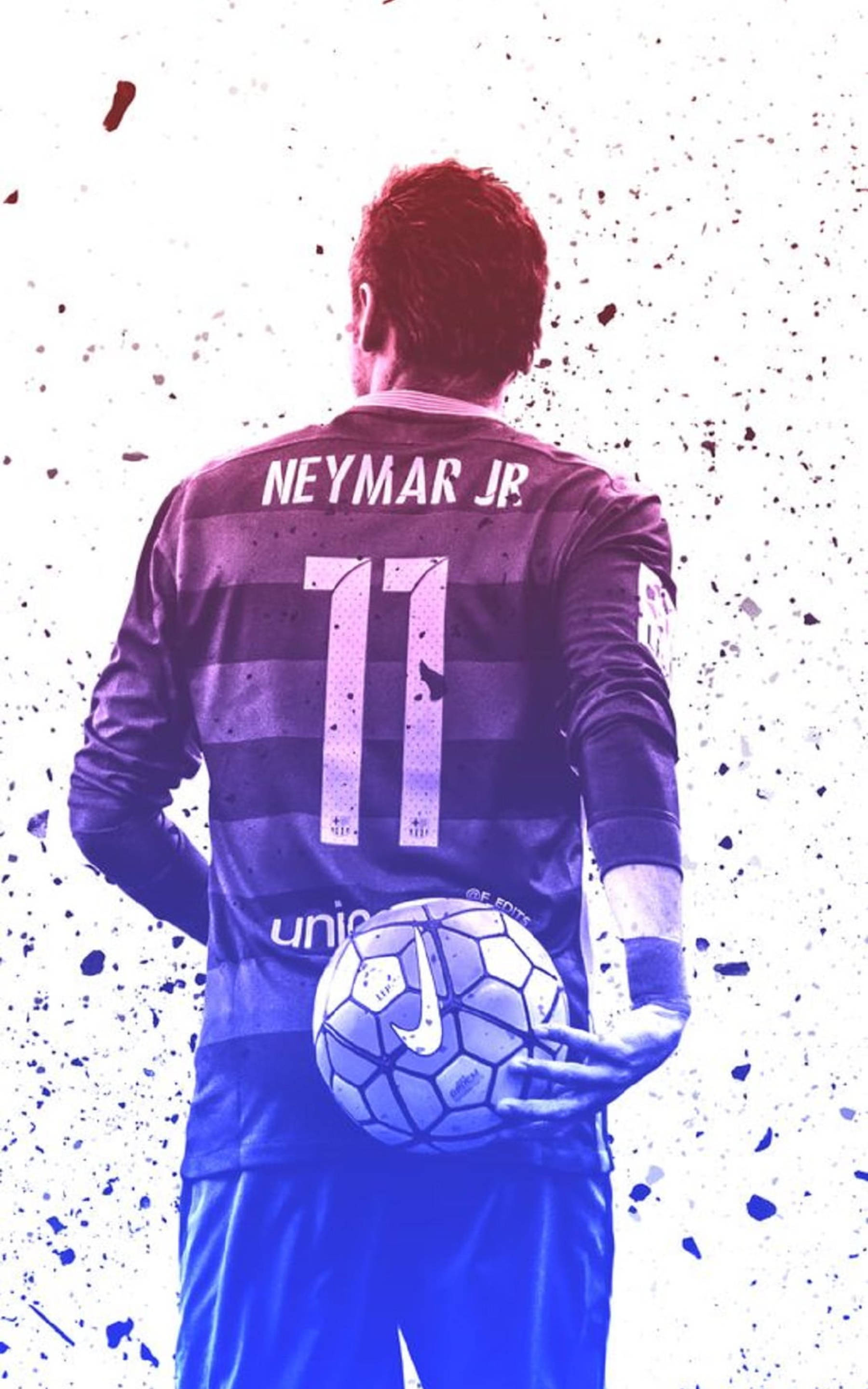 Neymar Jr, 11 jersey, soccer ball, 2K Phone Wallpaper