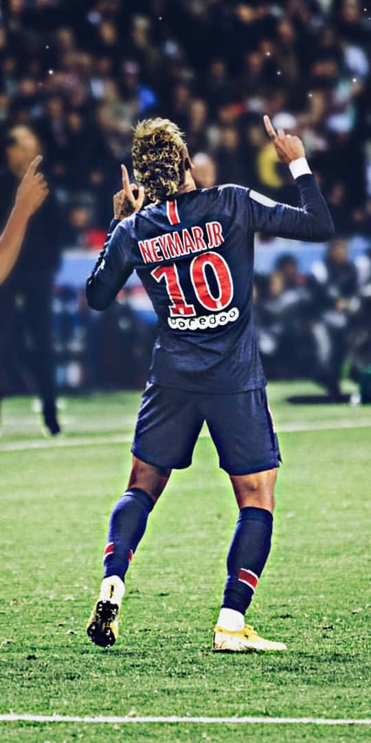 Neymar Jr, navy blue jersey, number 10, SD Phone Wallpaper
