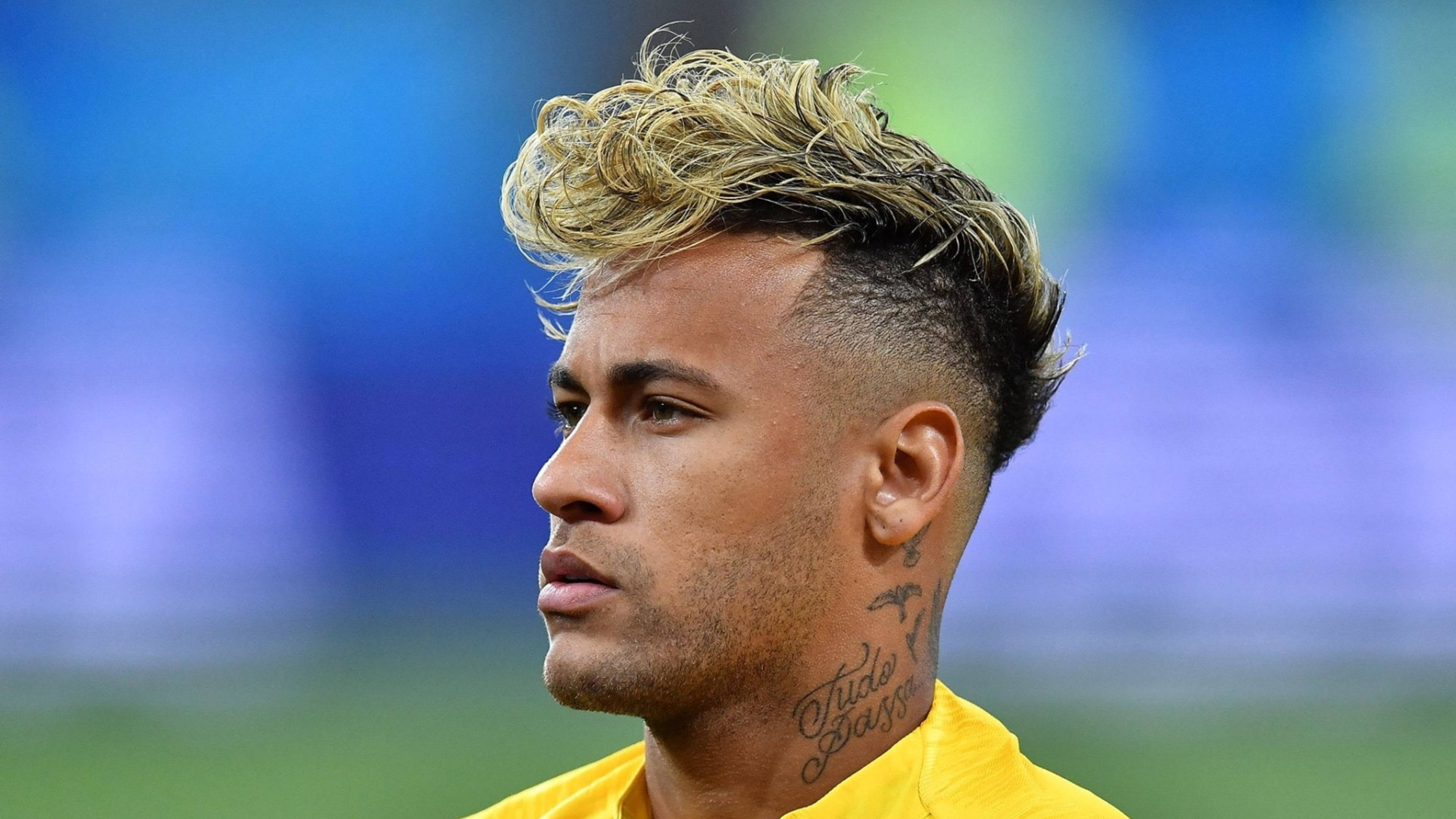 Neymar Jr, yellow jersey, bleached hair, 4K Desktop Wallpaper