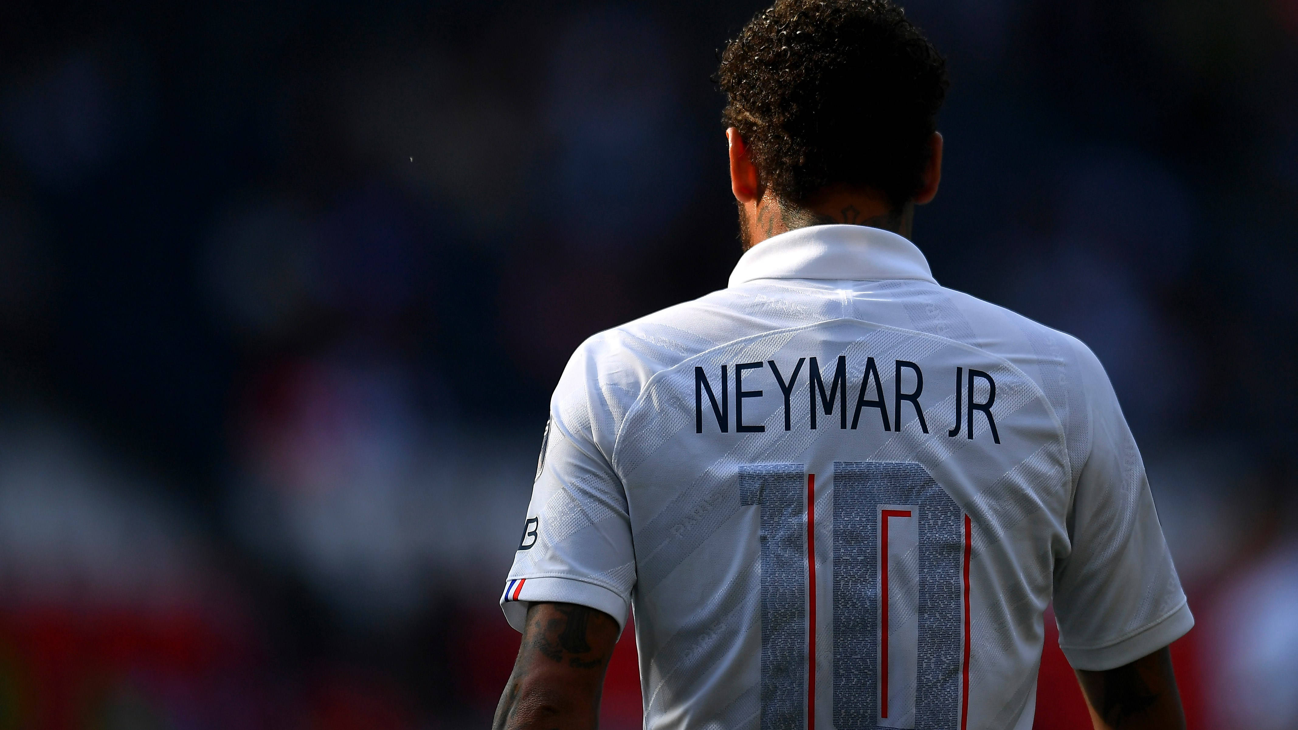 Neymar Jr, white jersey, number 10, 4K Desktop Wallpaper