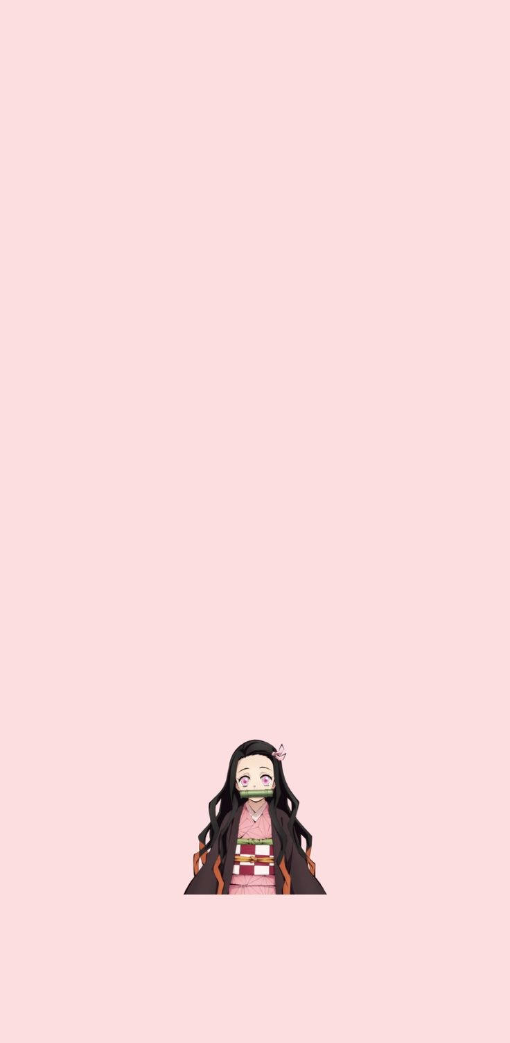 Nezuko, pink kimono, green mask, HD Phone Wallpaper