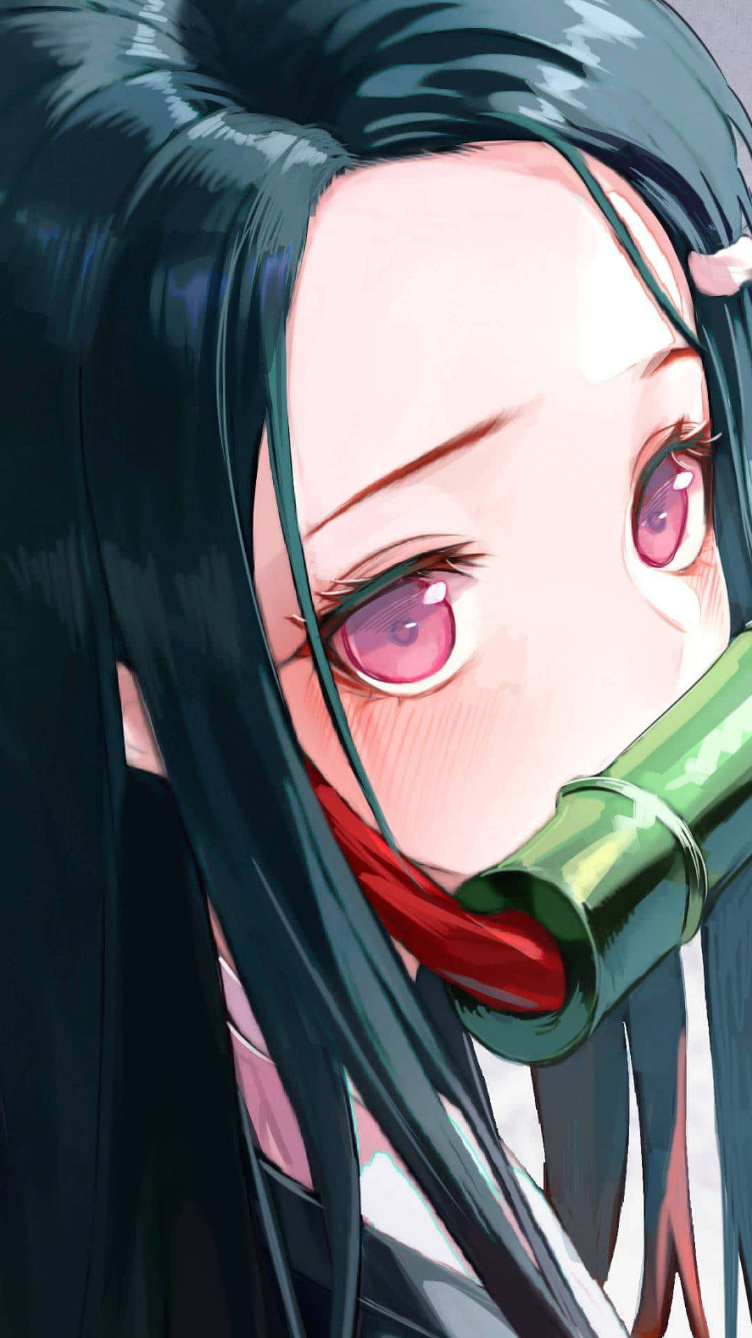 Nezuko, anime girl, long black hair, Full HD Phone Wallpaper