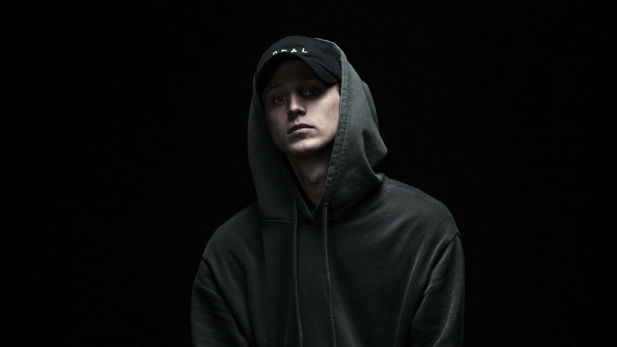 NF Rapper, dark hoodie, cap, Full HD Desktop Wallpaper