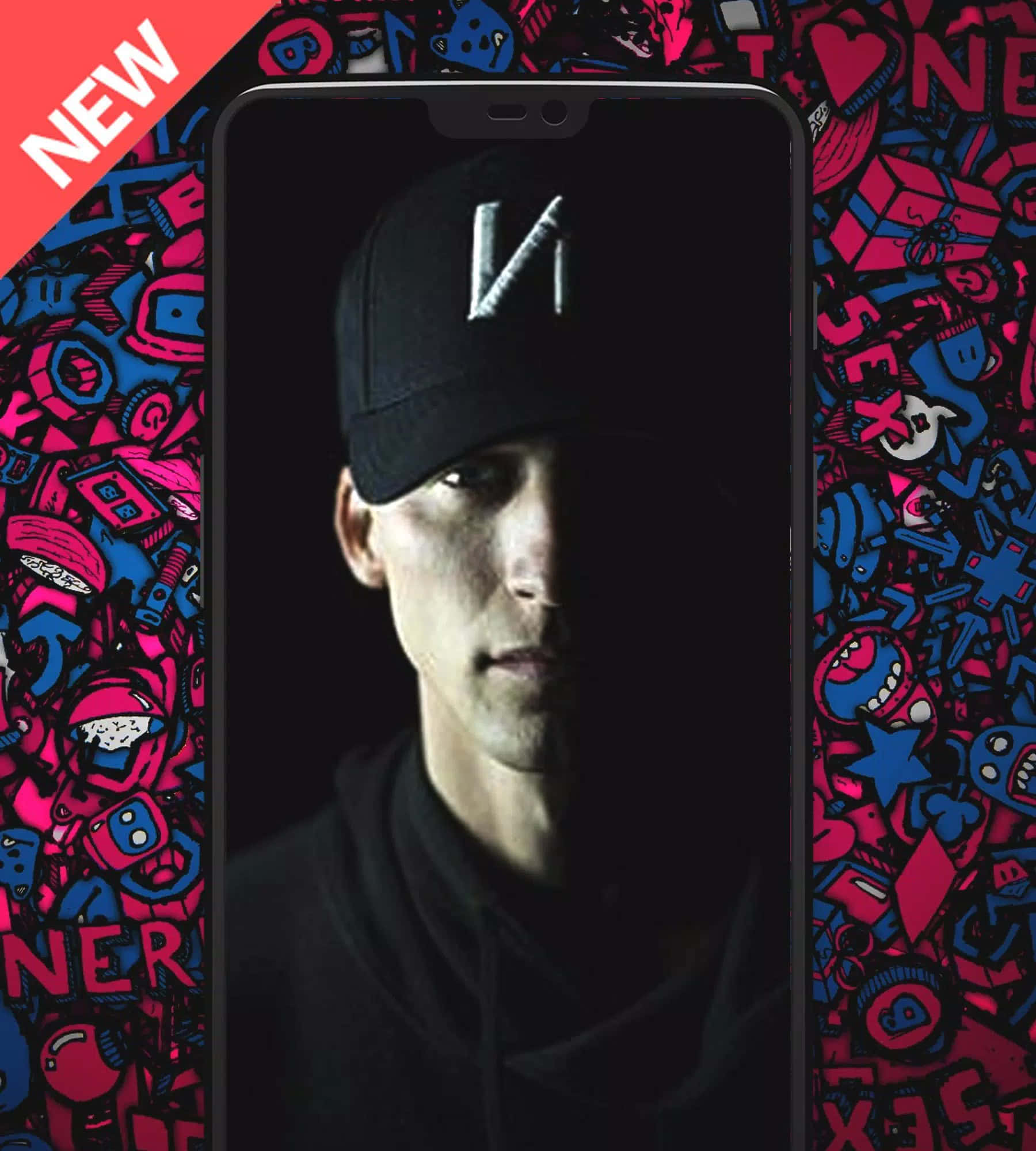 NF, black cap, white logo, Full HD Phone Wallpaper