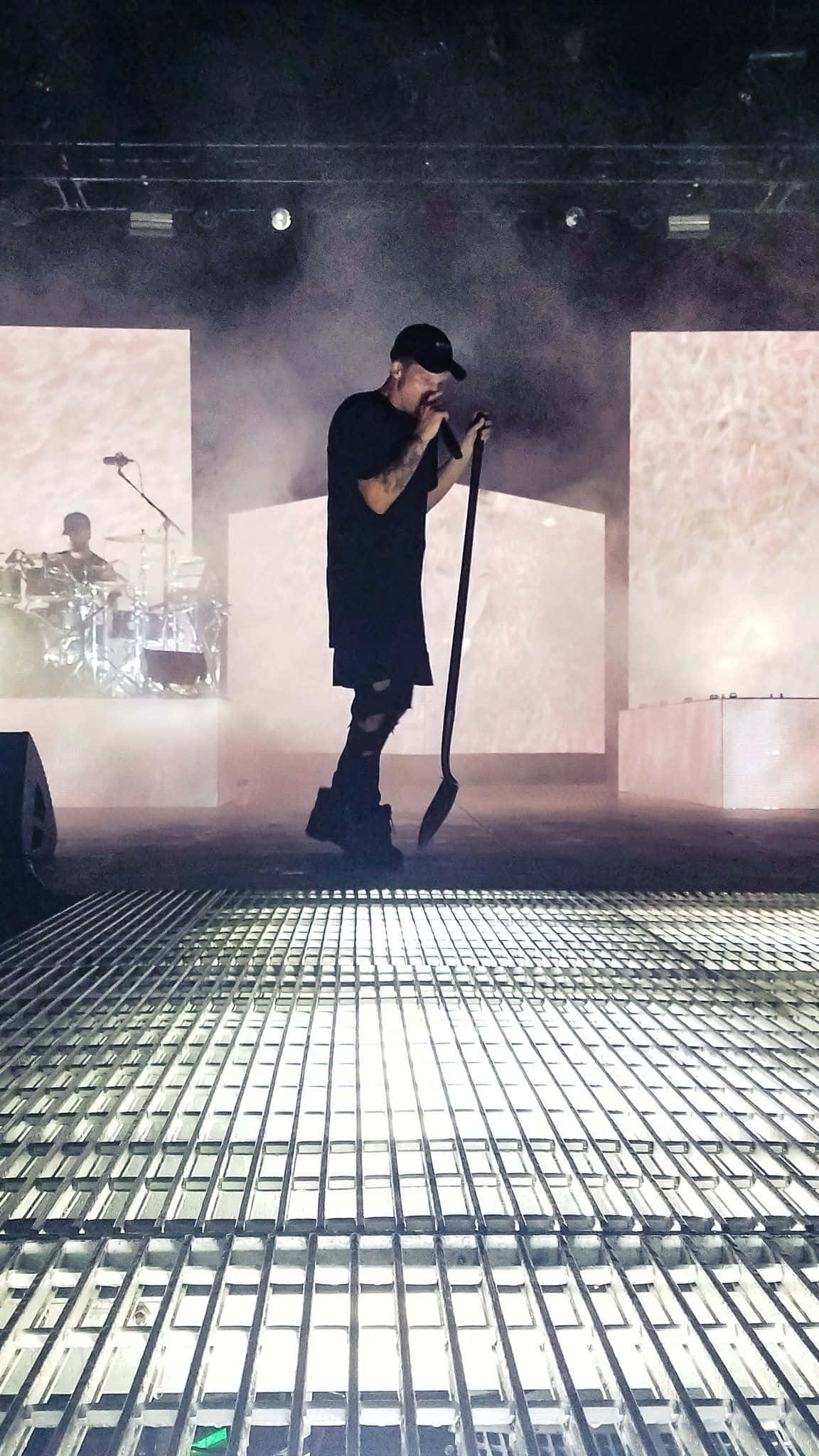 NF, black, foggy stage, Full HD Phone Wallpaper