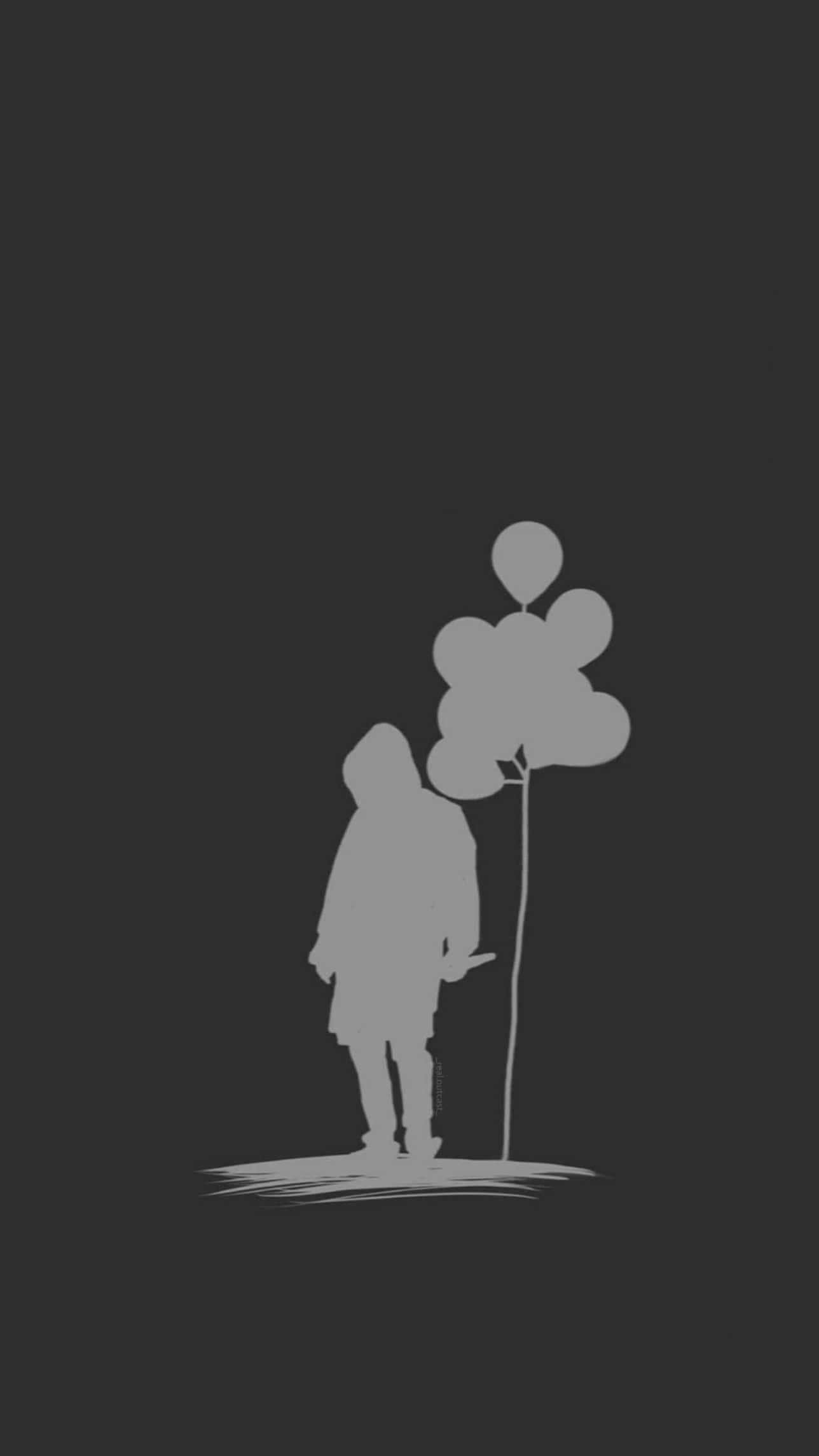 NF Rapper, child silhouette, balloons, Full HD Phone Wallpaper