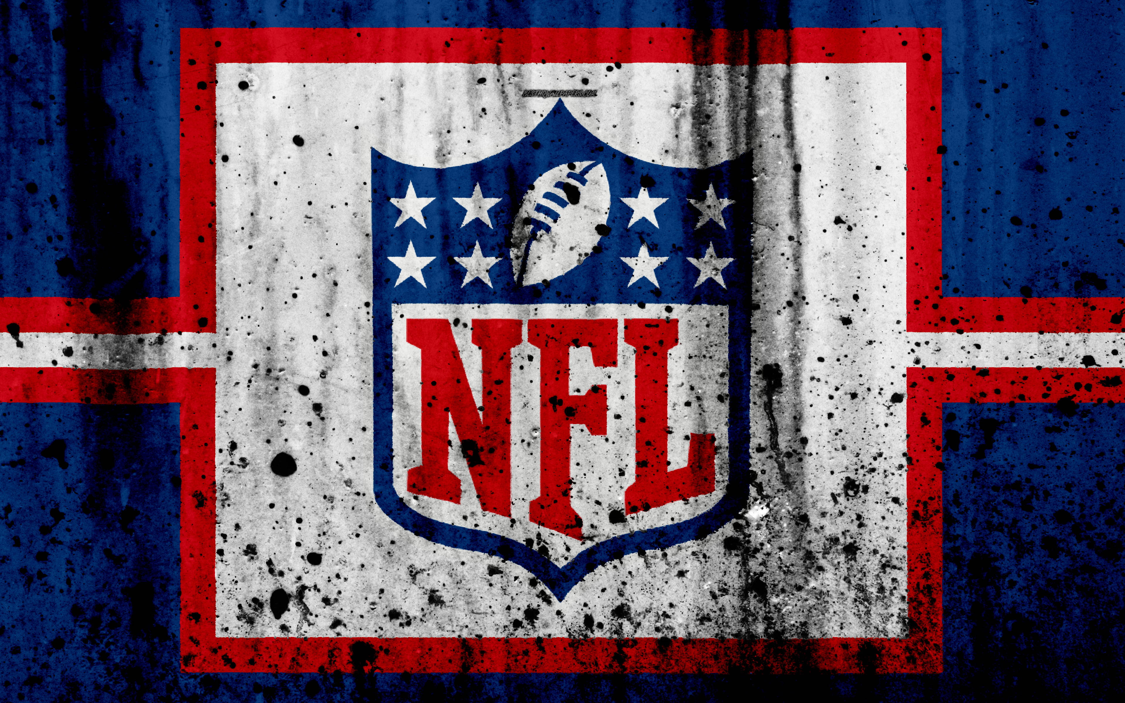 NFL, red white and blue, black paint, 4K Desktop Wallpaper