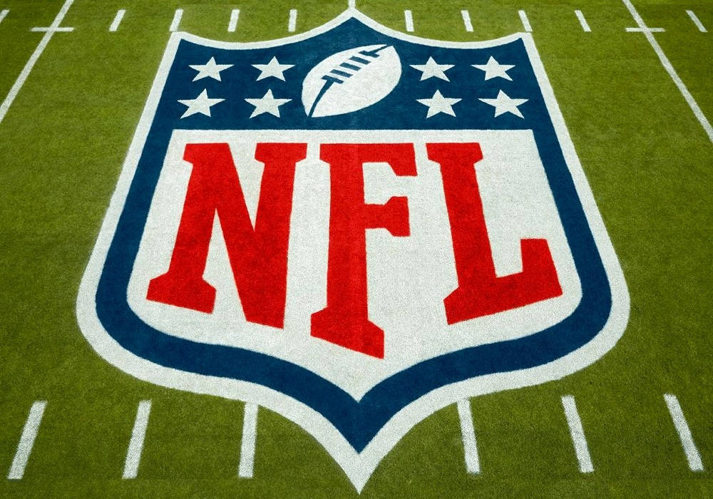 NFL, football field, red white and blue, SD Desktop Wallpaper