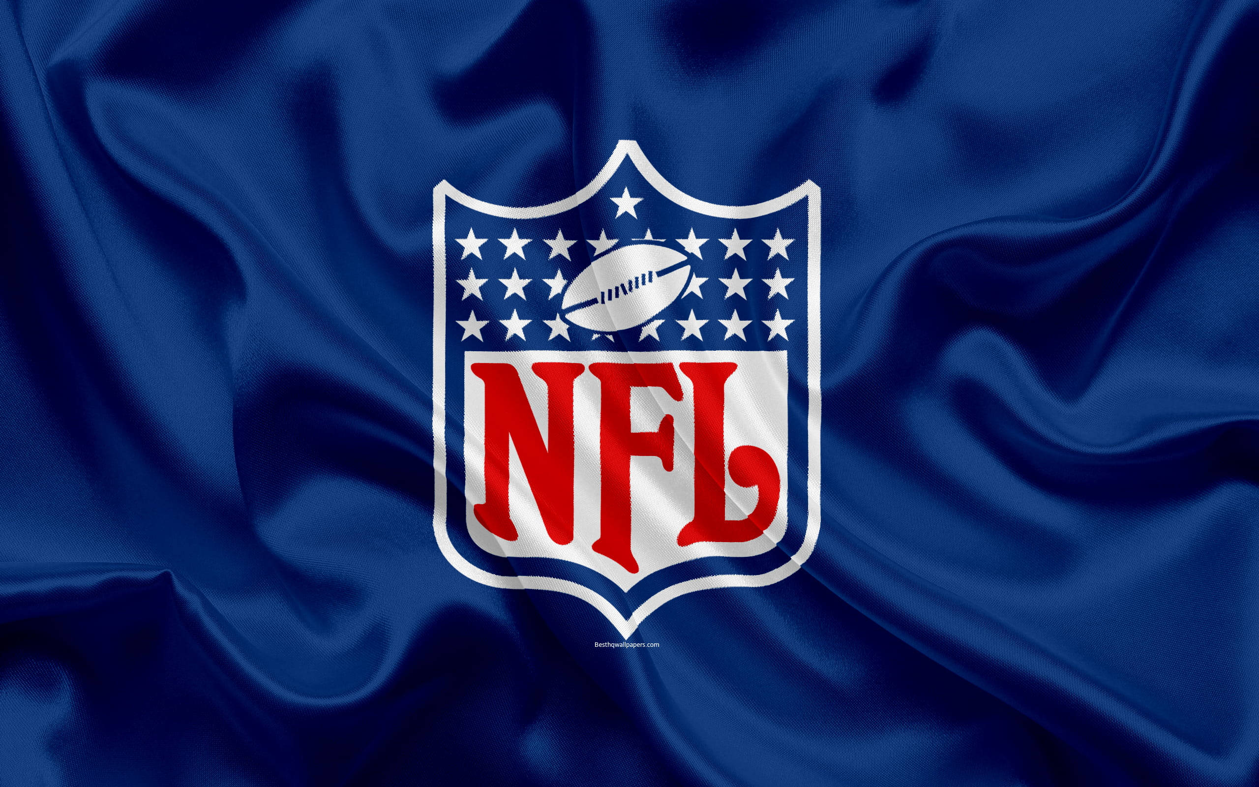 NFL, blue silk, NFL logo, 2K Desktop Wallpaper