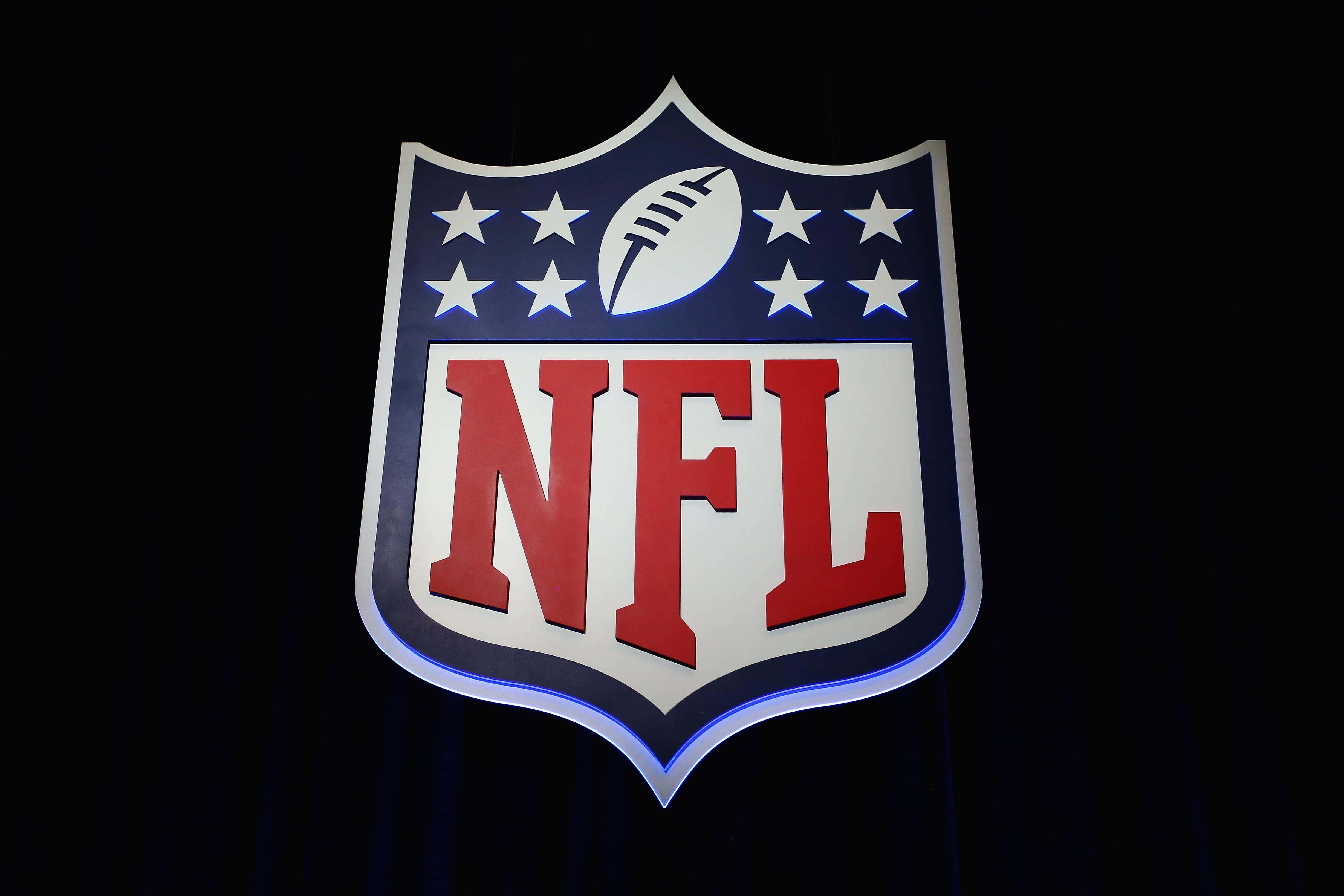 NFL logo, red white and blue, shield, 4K Desktop Wallpaper