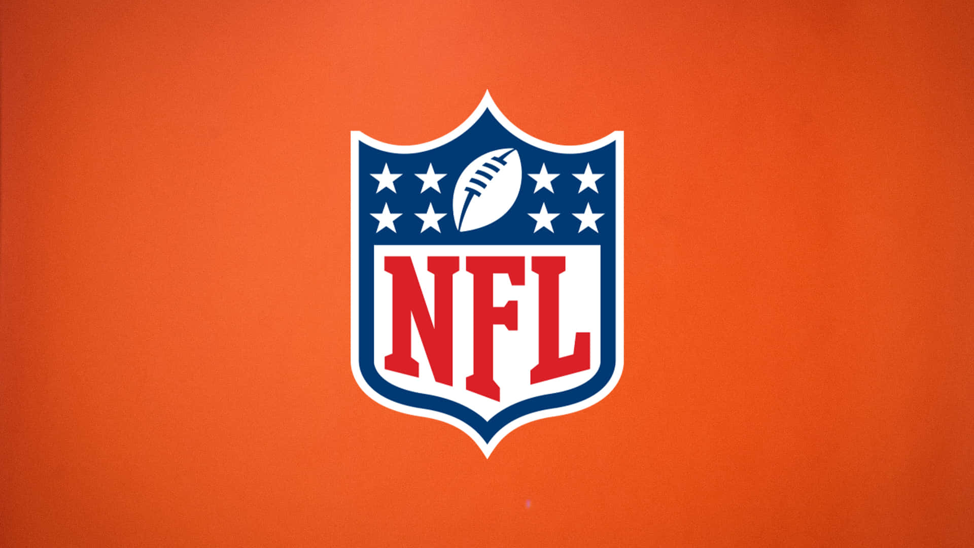 NFL Logo, orange background, red blue and white colors, Full HD Desktop Wallpaper