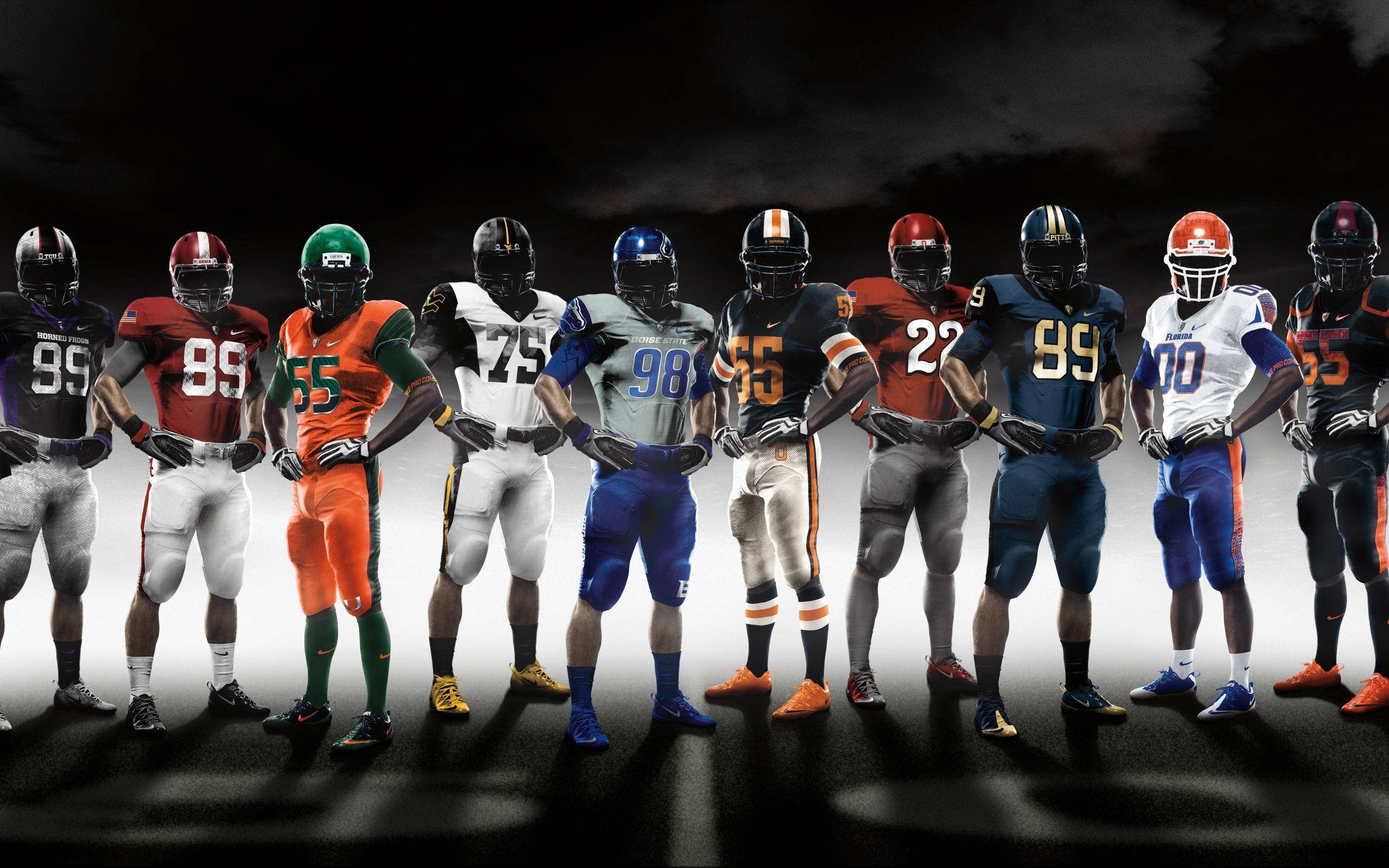 NFL Players, each team, colorful uniforms, 2K Desktop Wallpaper