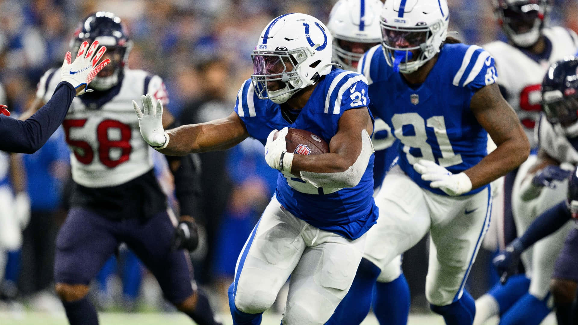 NFL, running back, blue and white uniform, Full HD Desktop Wallpaper