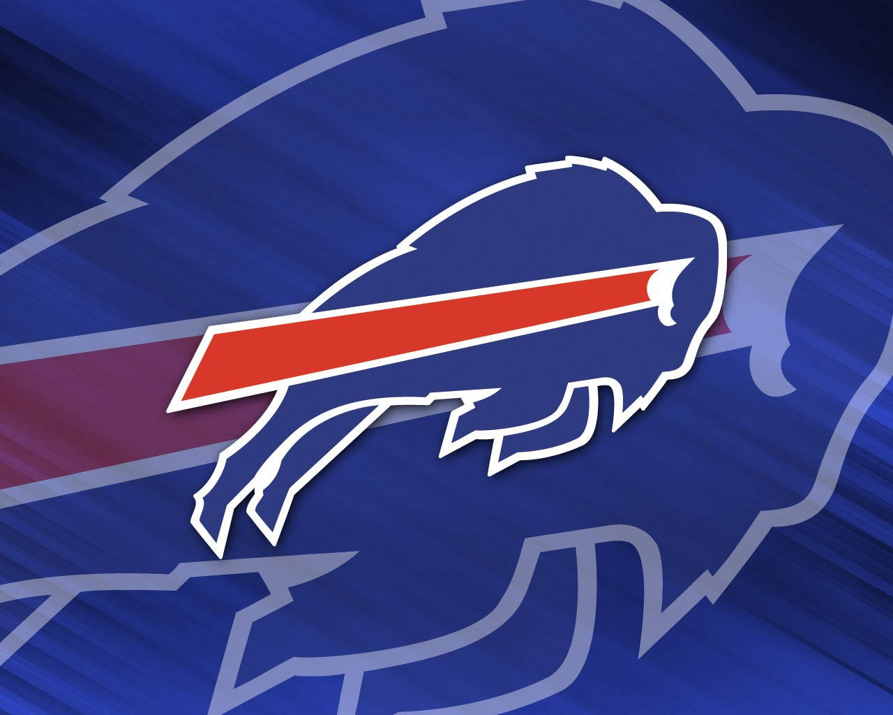NFL teams, bold blue background, white outlined charging buffalo logo, HD Desktop Wallpaper