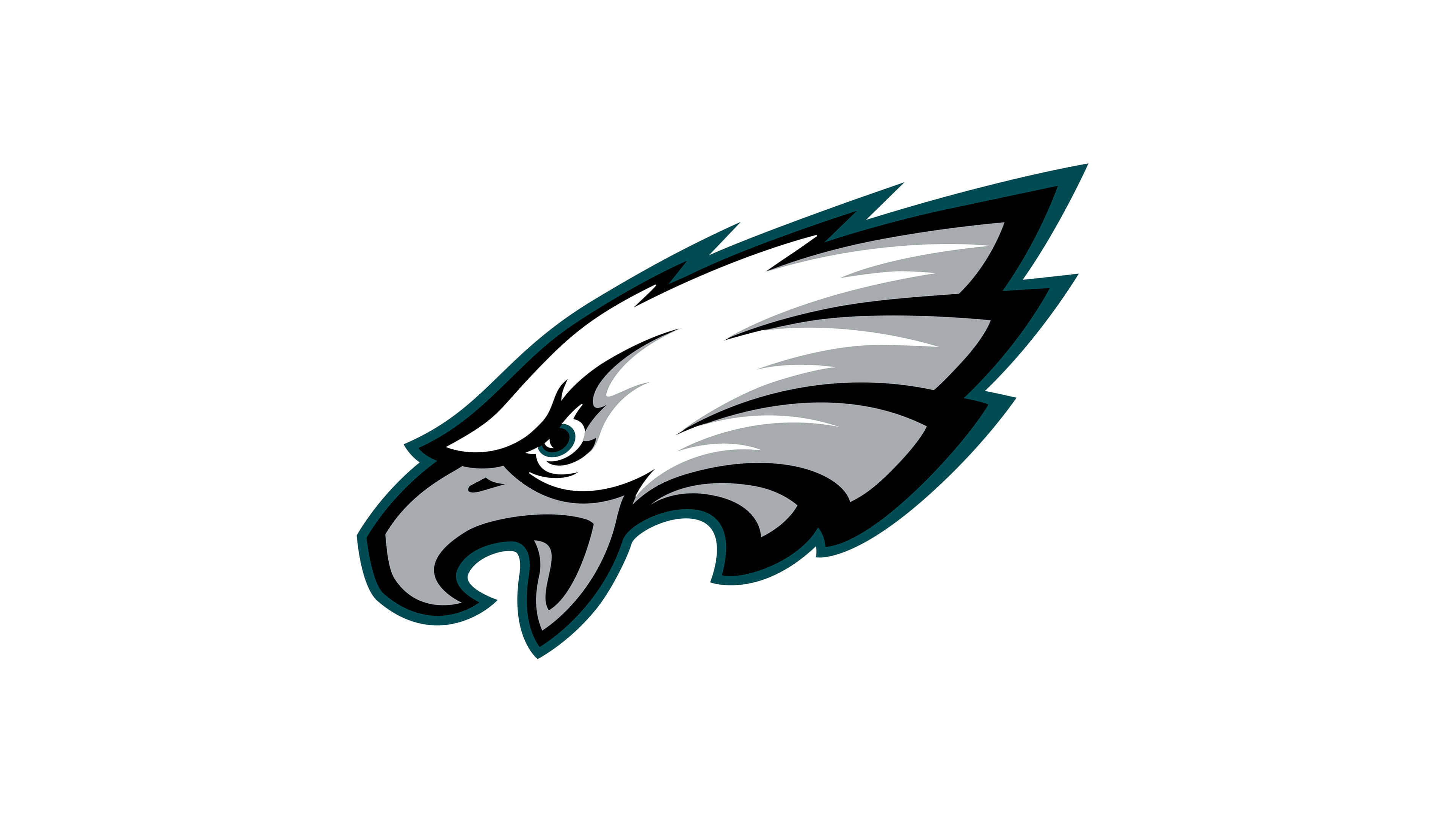 NFL Teams, eagle head logo, white gray, 4K Desktop Wallpaper