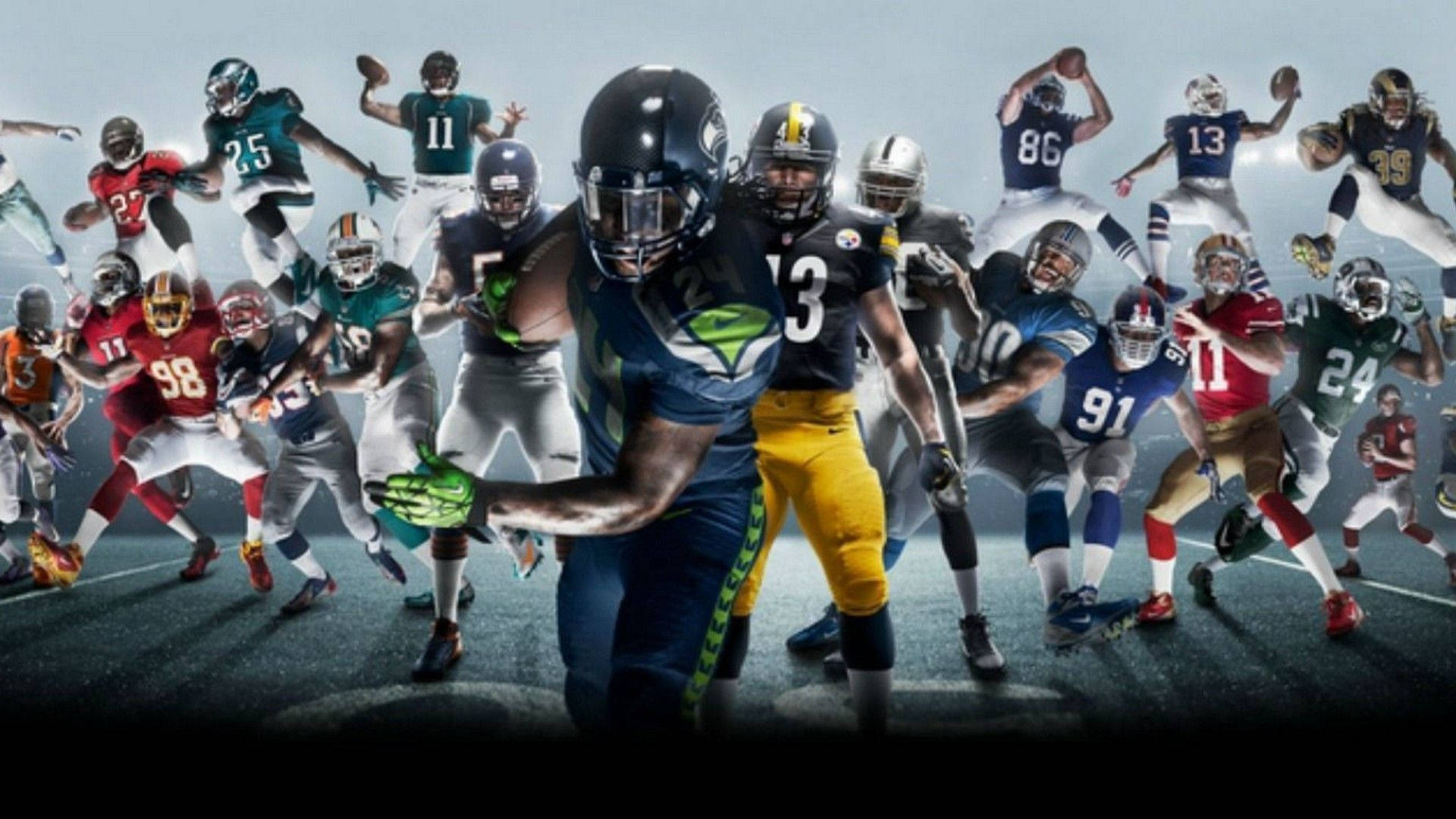 NFL, American football players, team uniforms, Full HD Desktop Wallpaper