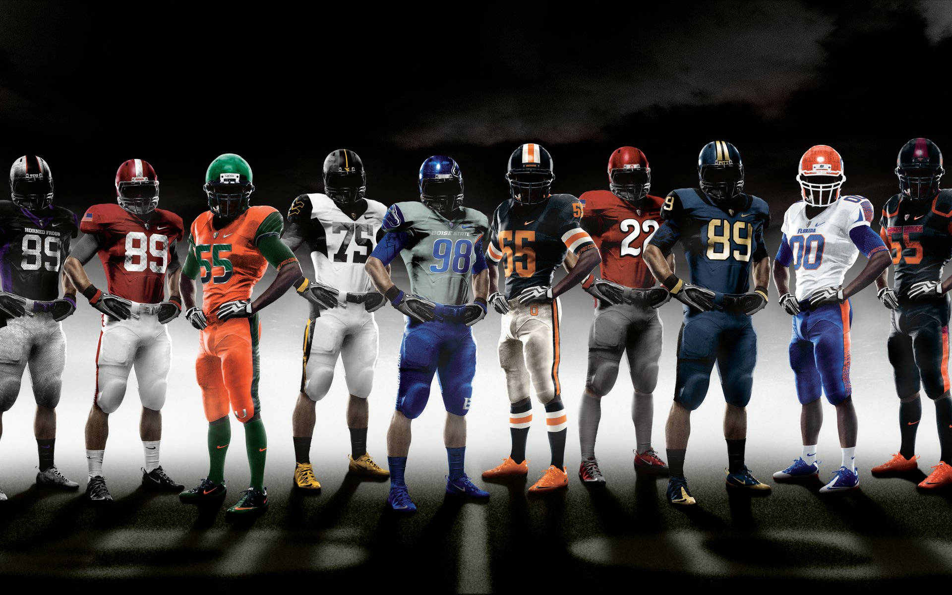 NFL, American football players, colorful team uniforms, Full HD Desktop Wallpaper