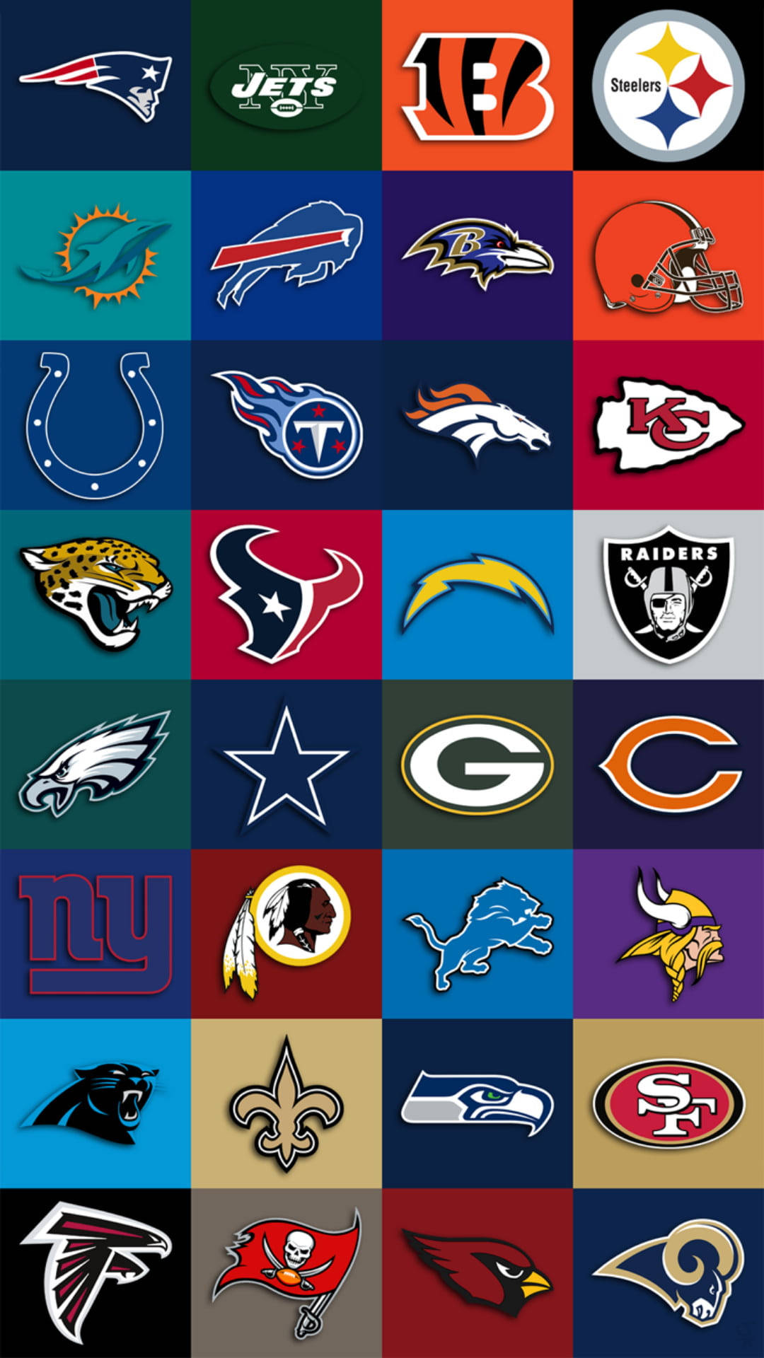 NFL, team logos, iPhone, Full HD Phone Wallpaper