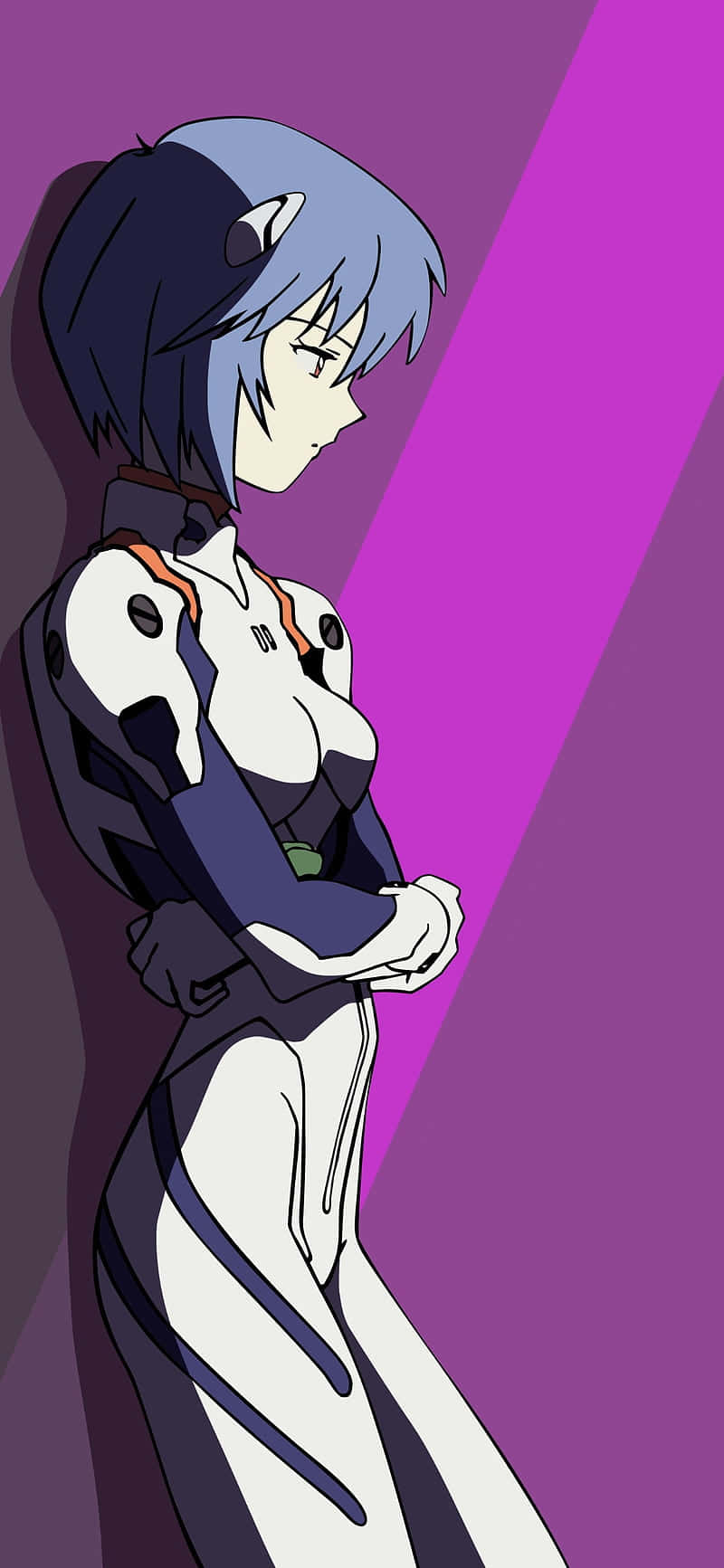NGE, blue-haired anime girl, white and blue plug suit, HD Phone Wallpaper
