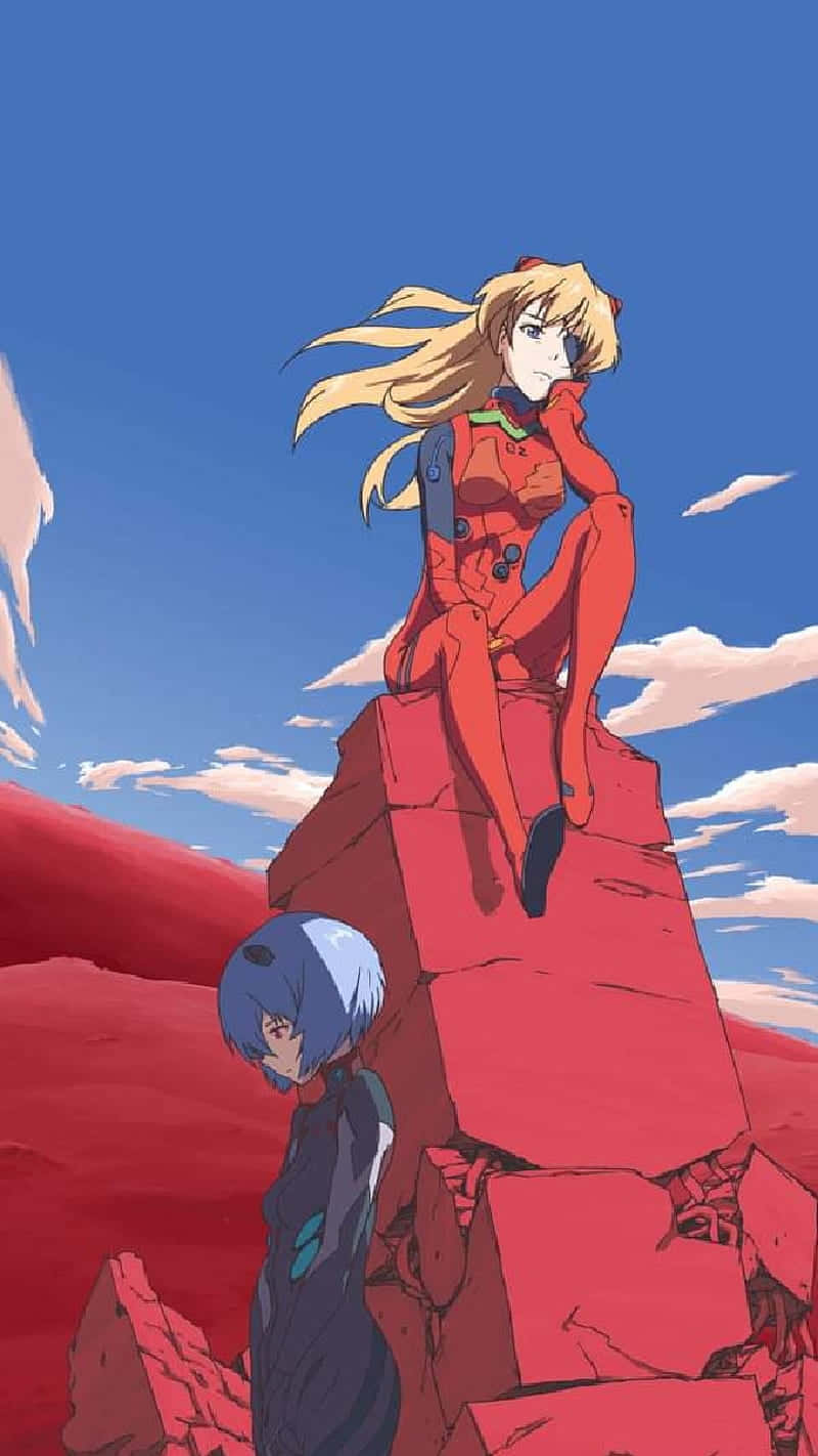 NGE, blonde anime girl, red armor, HD Phone Wallpaper