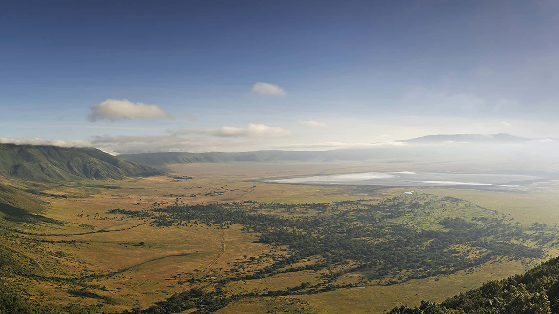 Ngorongoro Crater, northern tanzania, savanna valley, Full HD Desktop Wallpaper
