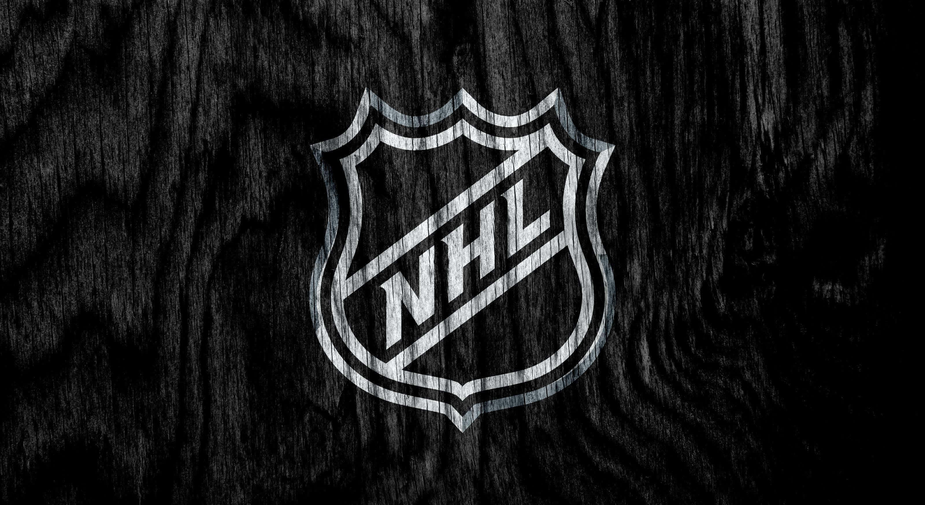 NHL, silver etched, dark weathered wood grain, 2K Desktop Wallpaper