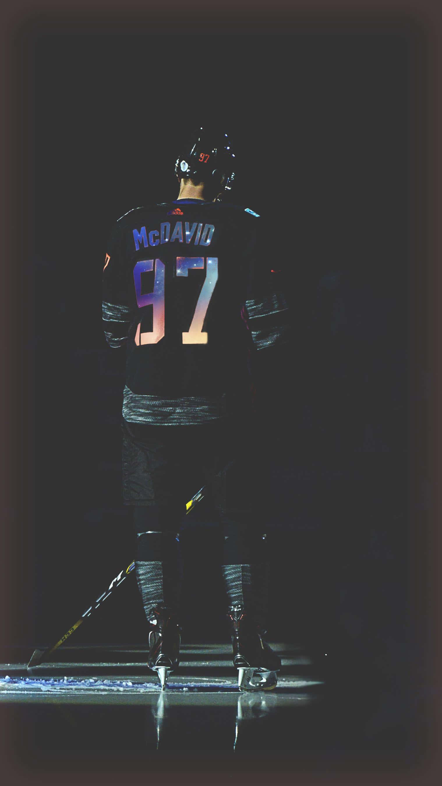 hockey player, black jersey, number 97, 2K Phone Wallpaper