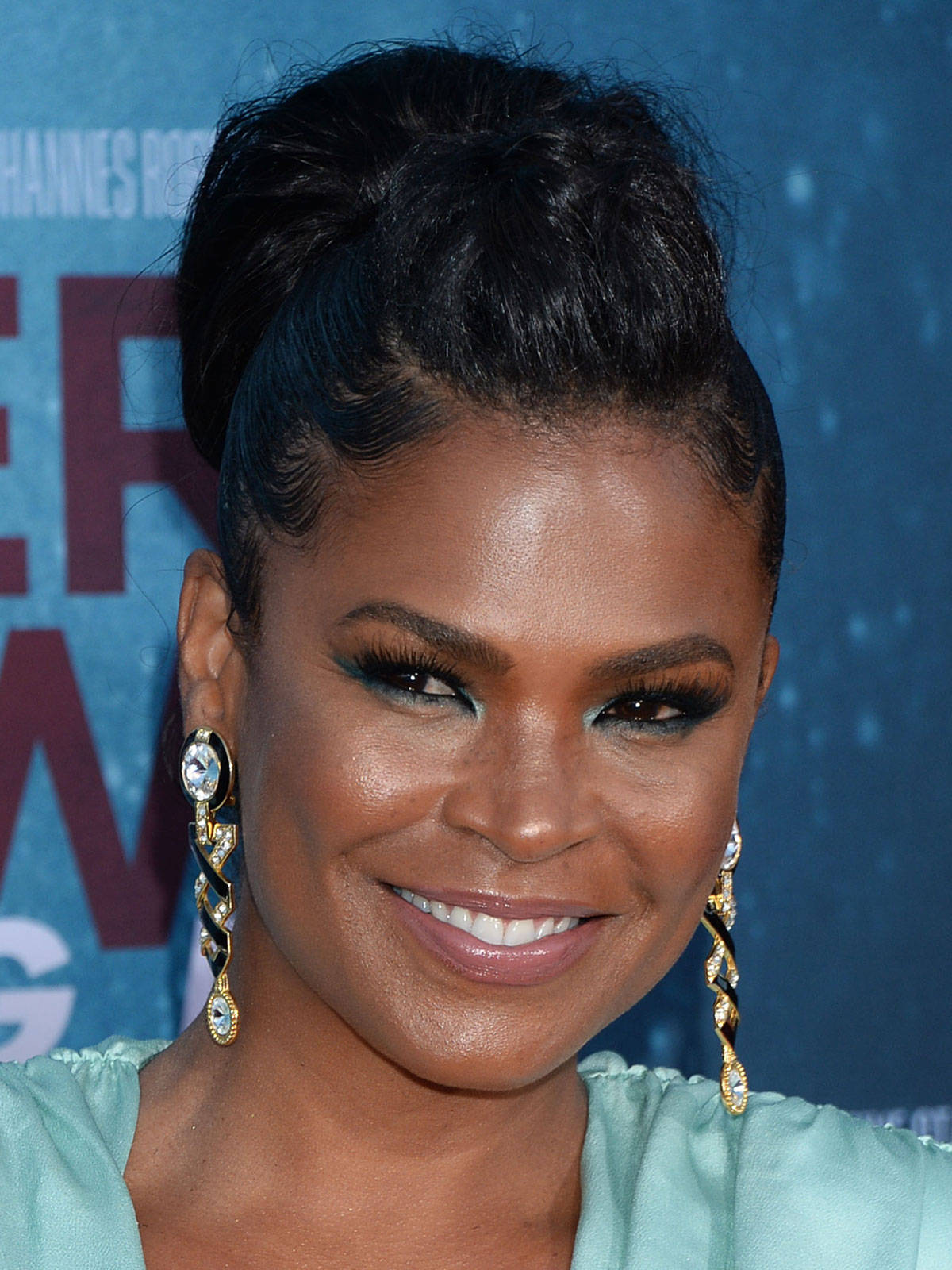 Nia Long, braided pompadour ponytail, high bun, HD Phone Wallpaper