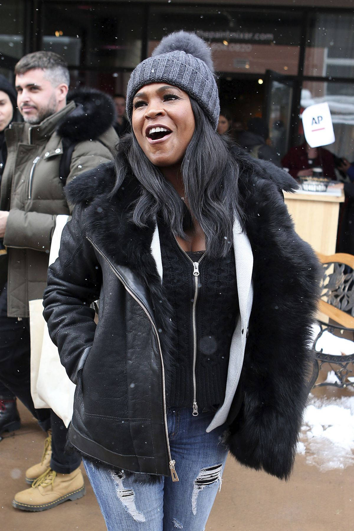 2017 Sundance Film Festival, Nia Long, black fur-trimmed jacket, HD Phone Wallpaper