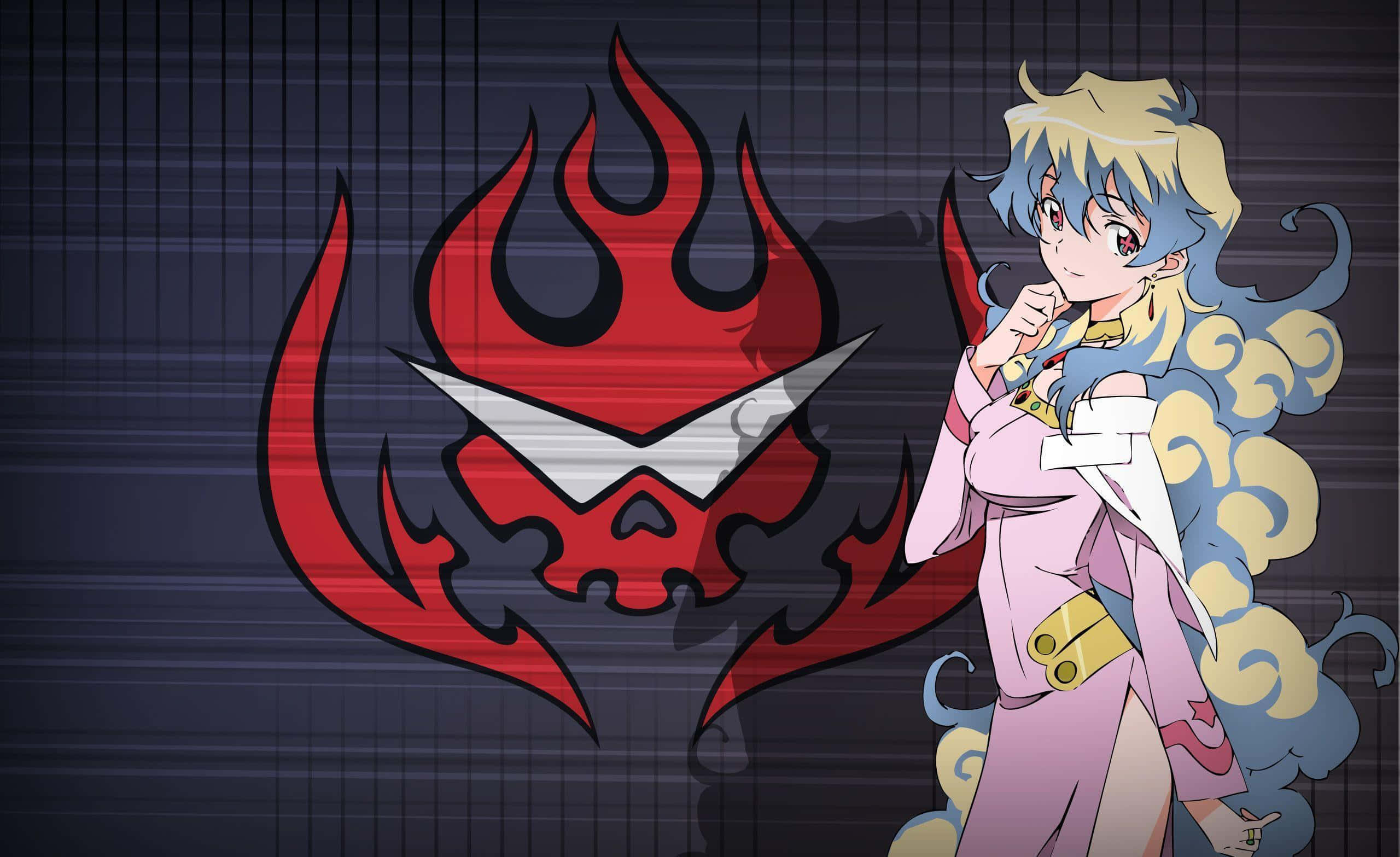 Nia Teppelin, blue-haired anime girl, pink, 2K Desktop Wallpaper
