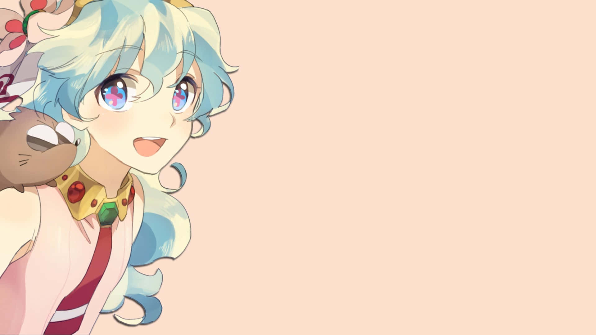 Nia Teppelin, anime, blue hair, Full HD Desktop Wallpaper