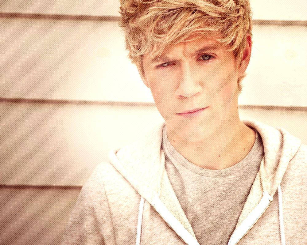 Niall Horan, beige hoodie, tousled blonde hair, SD Desktop Wallpaper
