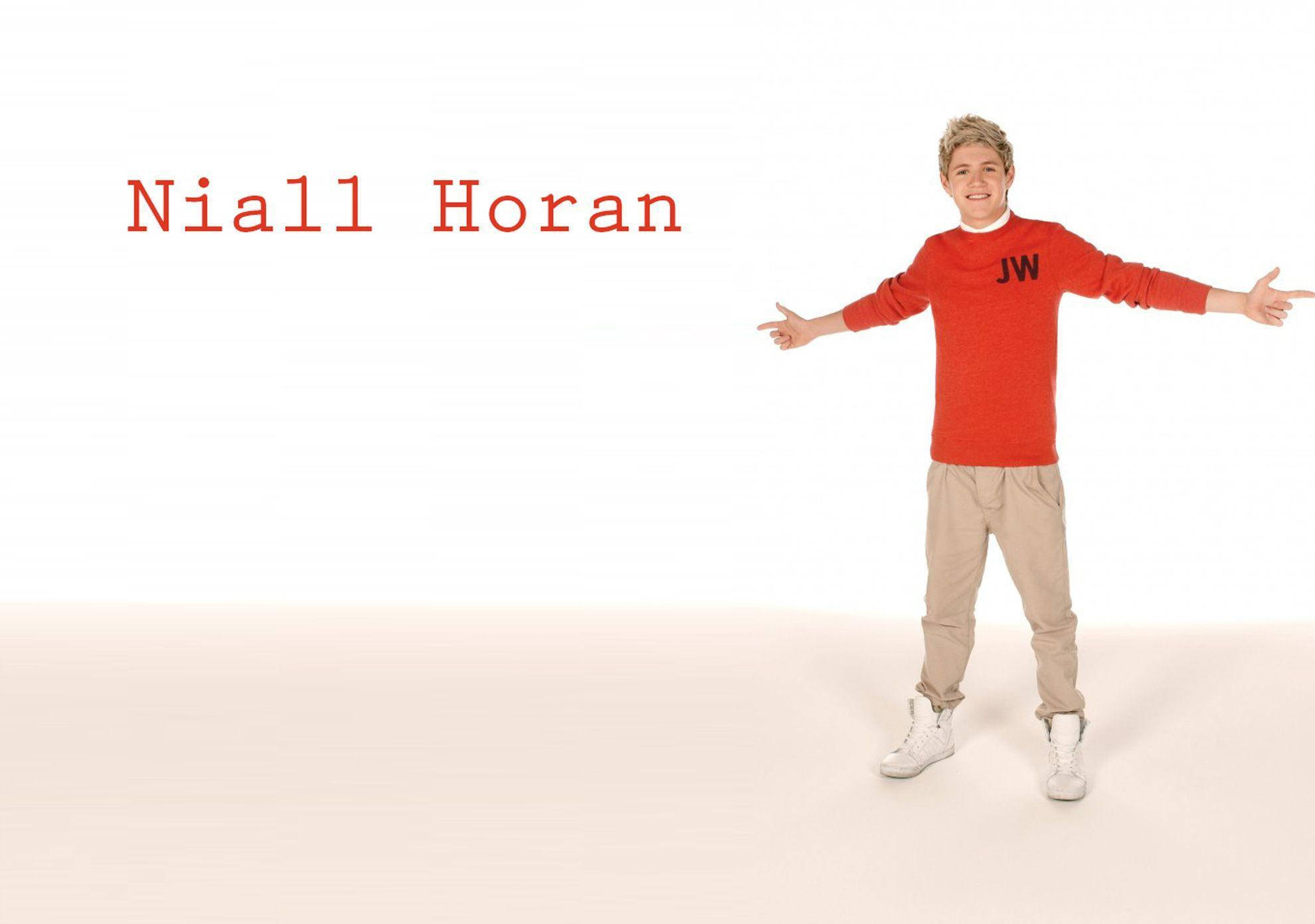Niall Horan, red sweater, beige pants, Full HD Desktop Wallpaper