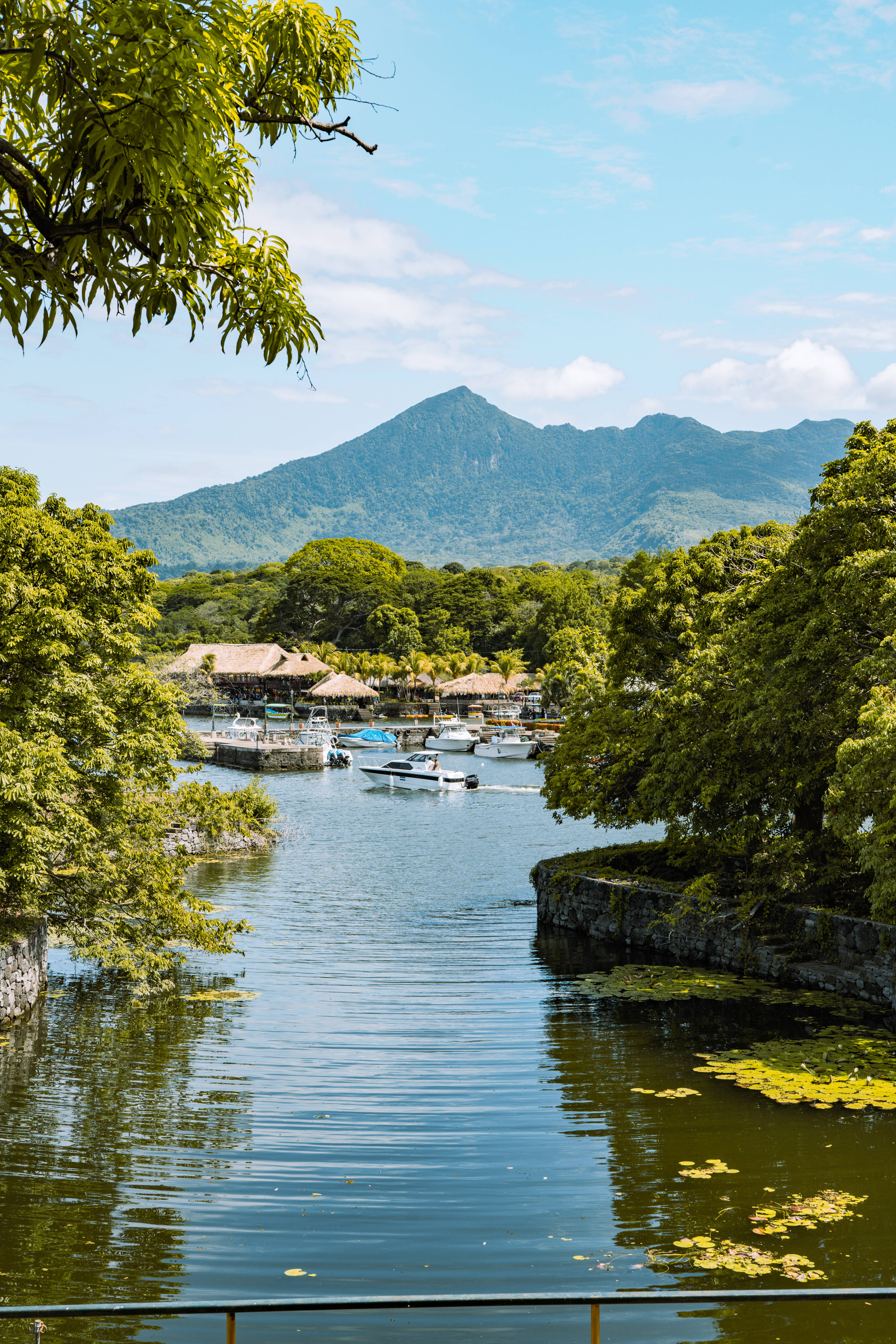 Lake Mountain, trees, Nicaragua, 5K Phone Wallpaper