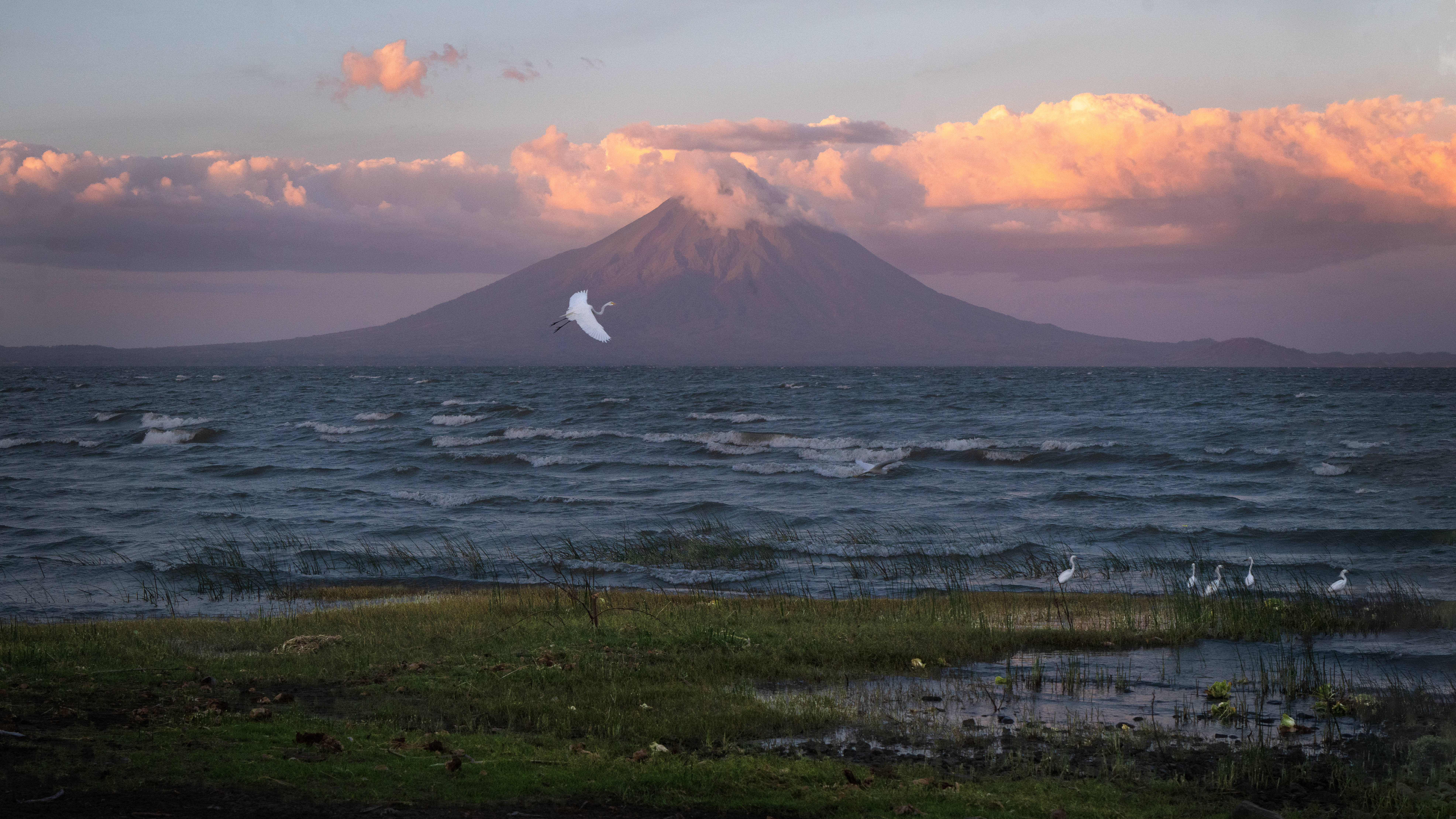 volcano, ocean, Nicaragua, 8K Desktop Wallpaper