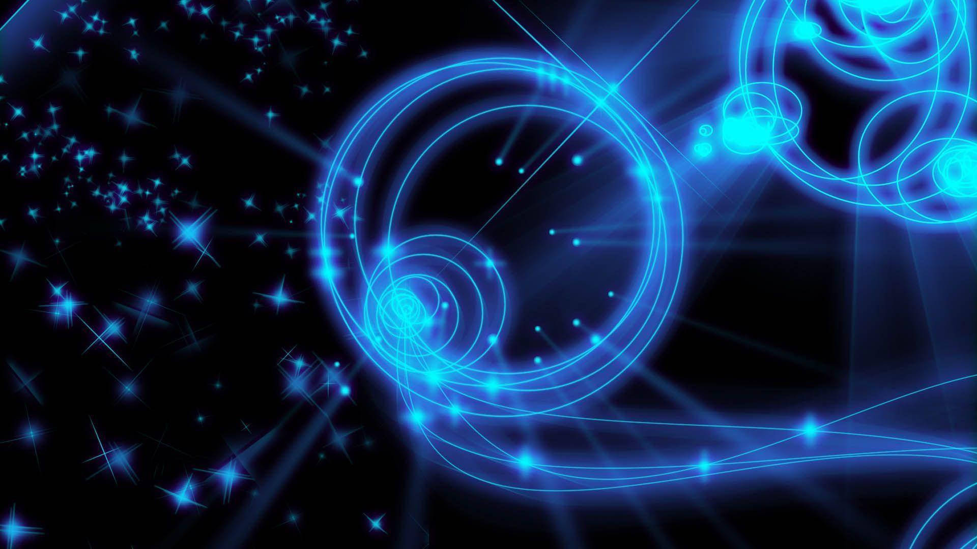 Nice, blue flare light, neon swirls, Full HD Desktop Wallpaper