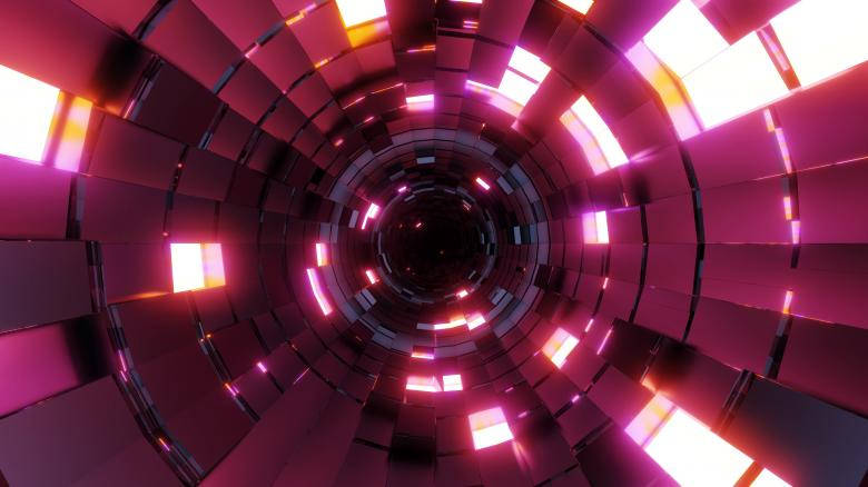 abstract pink pattern, glowing pink, orange panels, SD Desktop Wallpaper