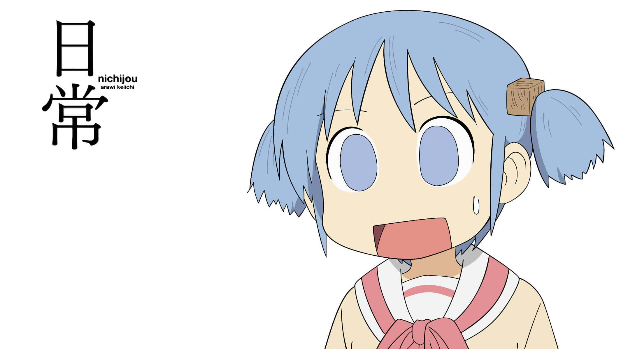 blue pigtails, wooden hairpin, anime girl, Full HD Desktop Wallpaper