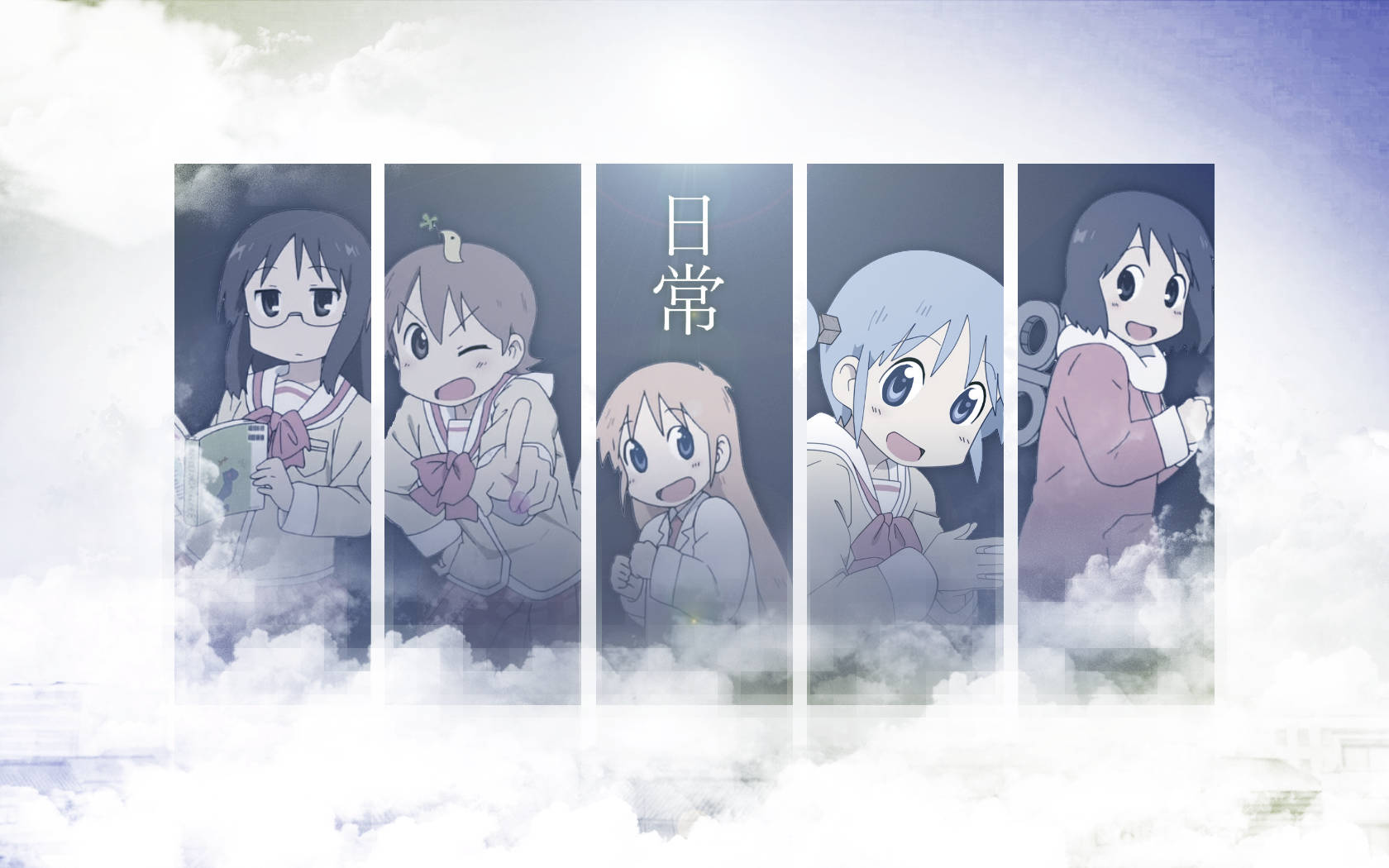 Nichijou, rectangle cast, school uniforms, HD Desktop Wallpaper